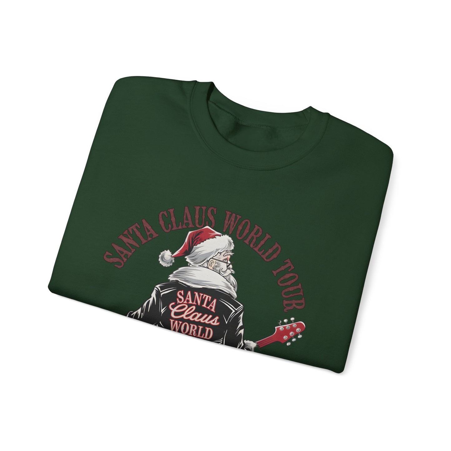 Santa Claus World Tour Crewneck Sweatshirt - Christmas Holiday Festive Funny - Sizes S-5X