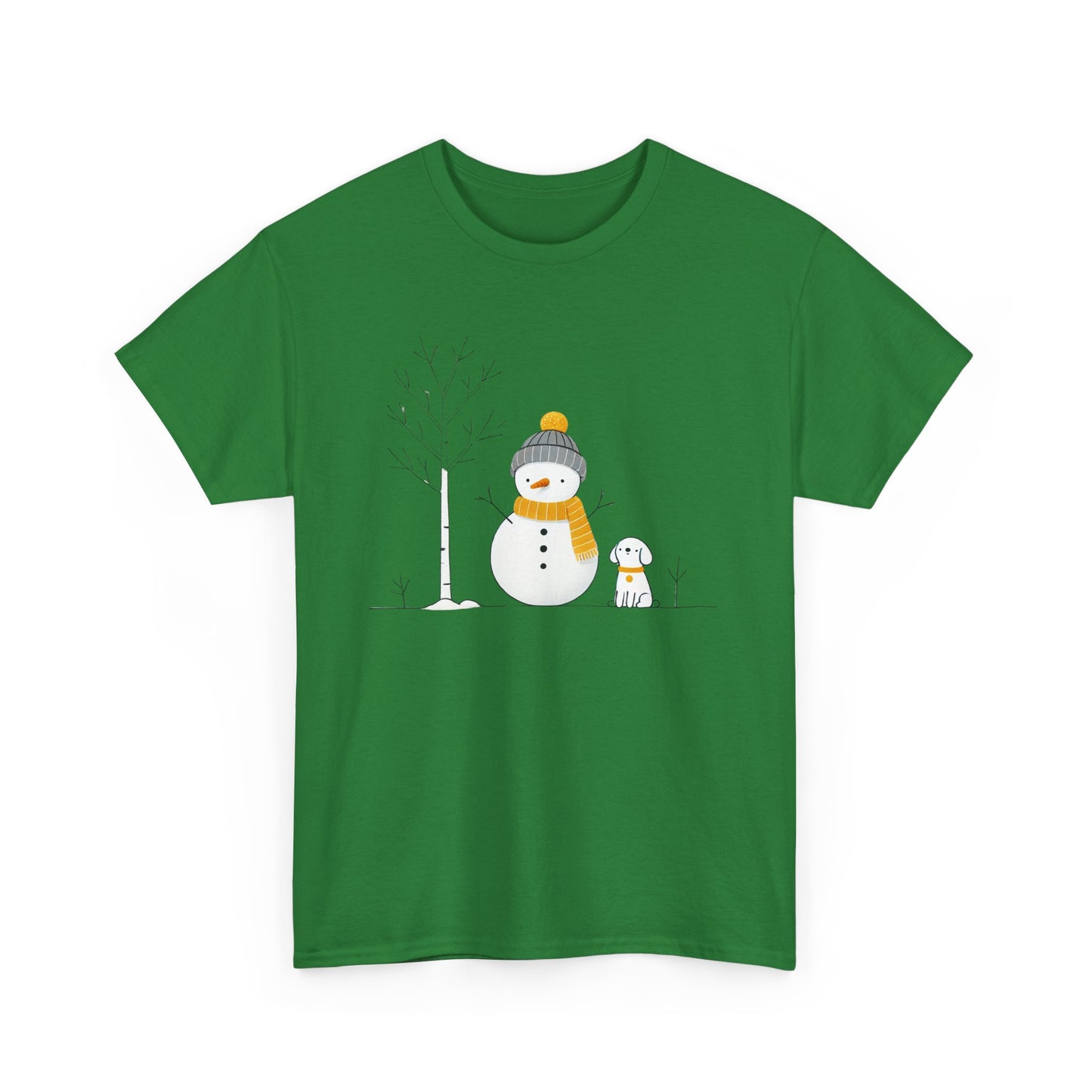 Snowman and Dog Unisex Heavy Cotton Tee - sizes S - 5X