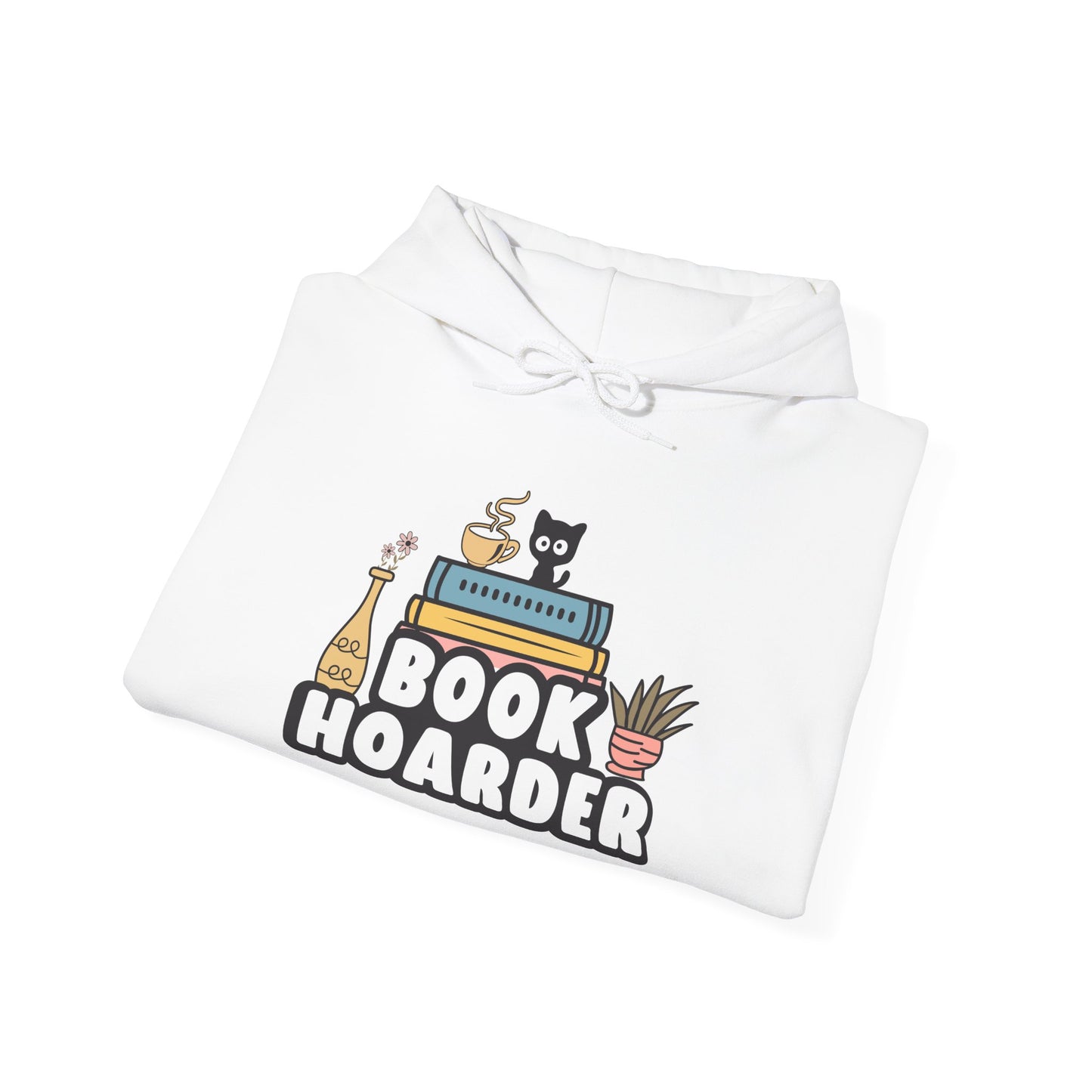 Book Hoarder Heavy Blend Unisex Hoodie - Funny Cat Lover Sweatshirt - sizes S - 5X