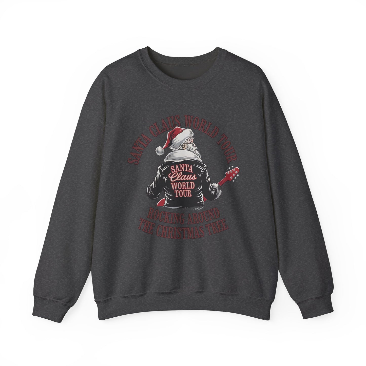 Santa Claus World Tour Crewneck Sweatshirt - Christmas Holiday Festive Funny - Sizes S-5X