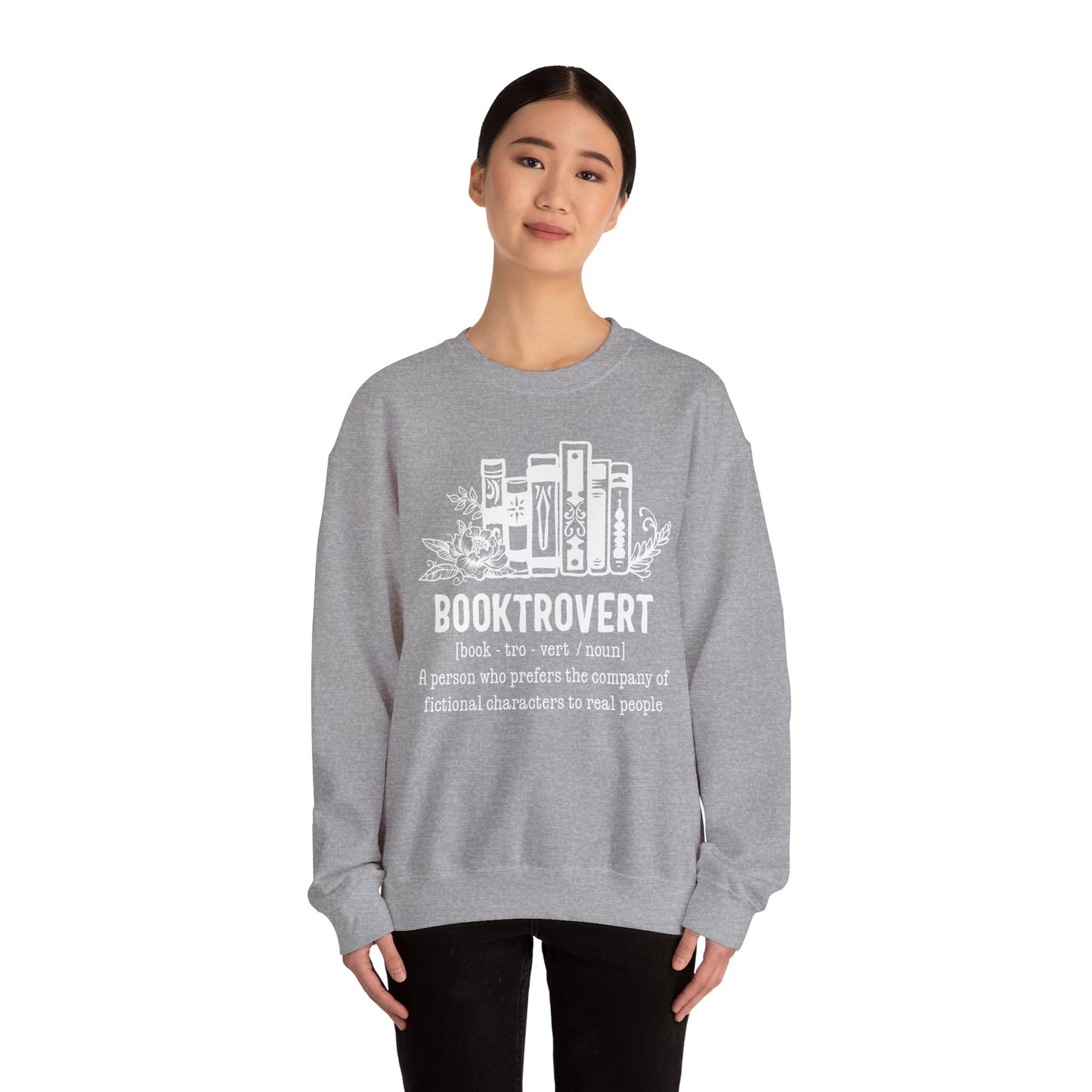 Booktrovert Unisex Heavy Blend Crewneck Sweatshirt - Cozy and Warm Book Lover Gift