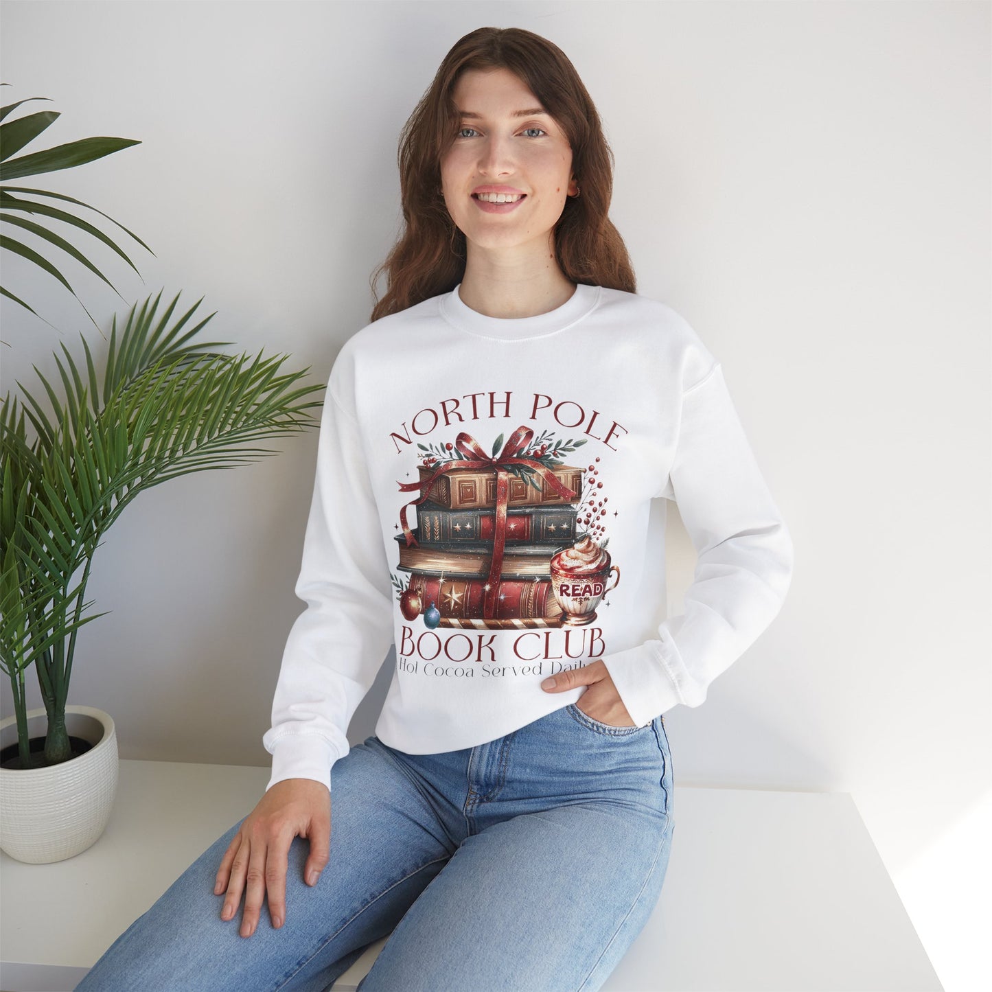 North Pole Book Club Unisex Heavy Blend Crewneck Sweatshirt - S - 5X