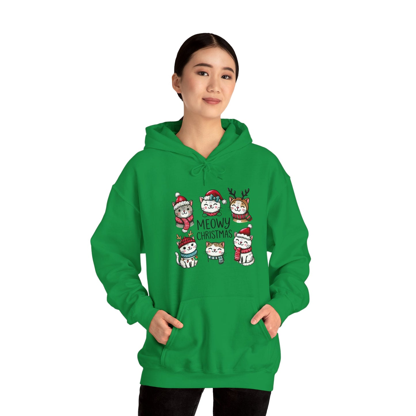 Meowy Christmas Hooded Sweatshirt - sizes S - 5X