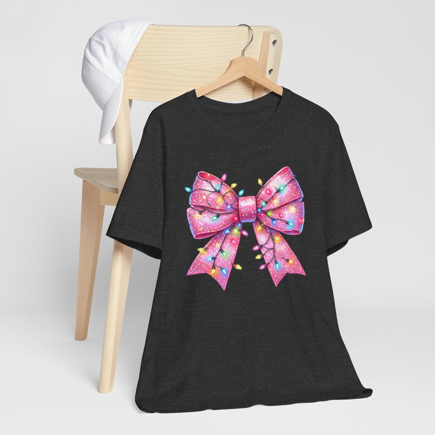 Pink Christmas Bow Unisex Jersey Short Sleeve Tee - sizes S - 3X