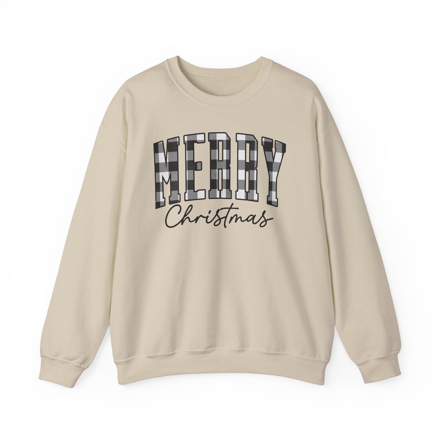 Buffalo Plaid Merry Christmas Unisex Heavy Blend™ Crewneck Sweatshirt - sizes S - 3X