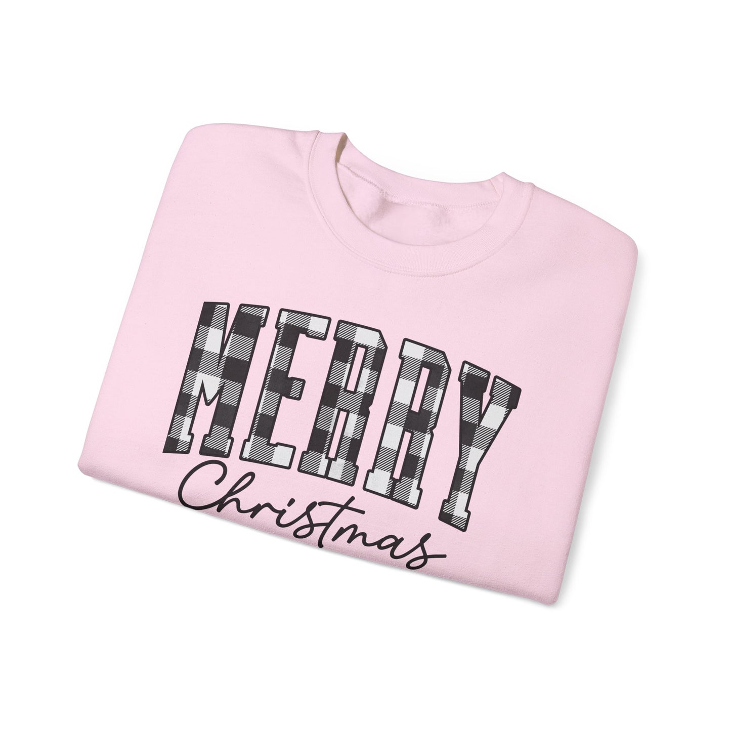 Buffalo Plaid Merry Christmas Unisex Heavy Blend™ Crewneck Sweatshirt - sizes S - 3X