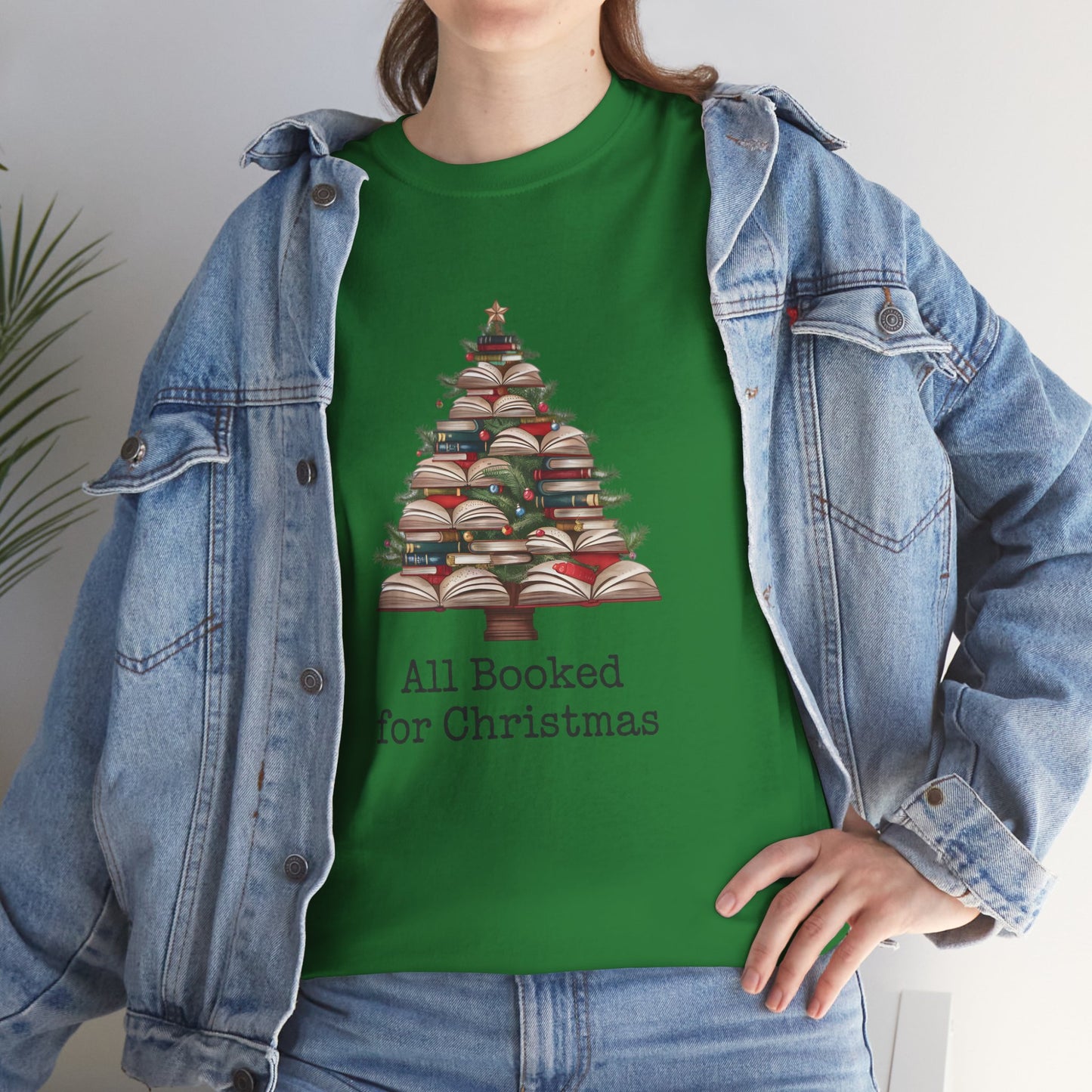 All Booked for Christmas, Book Christmas Tree T-shirt - sizes S - 5X