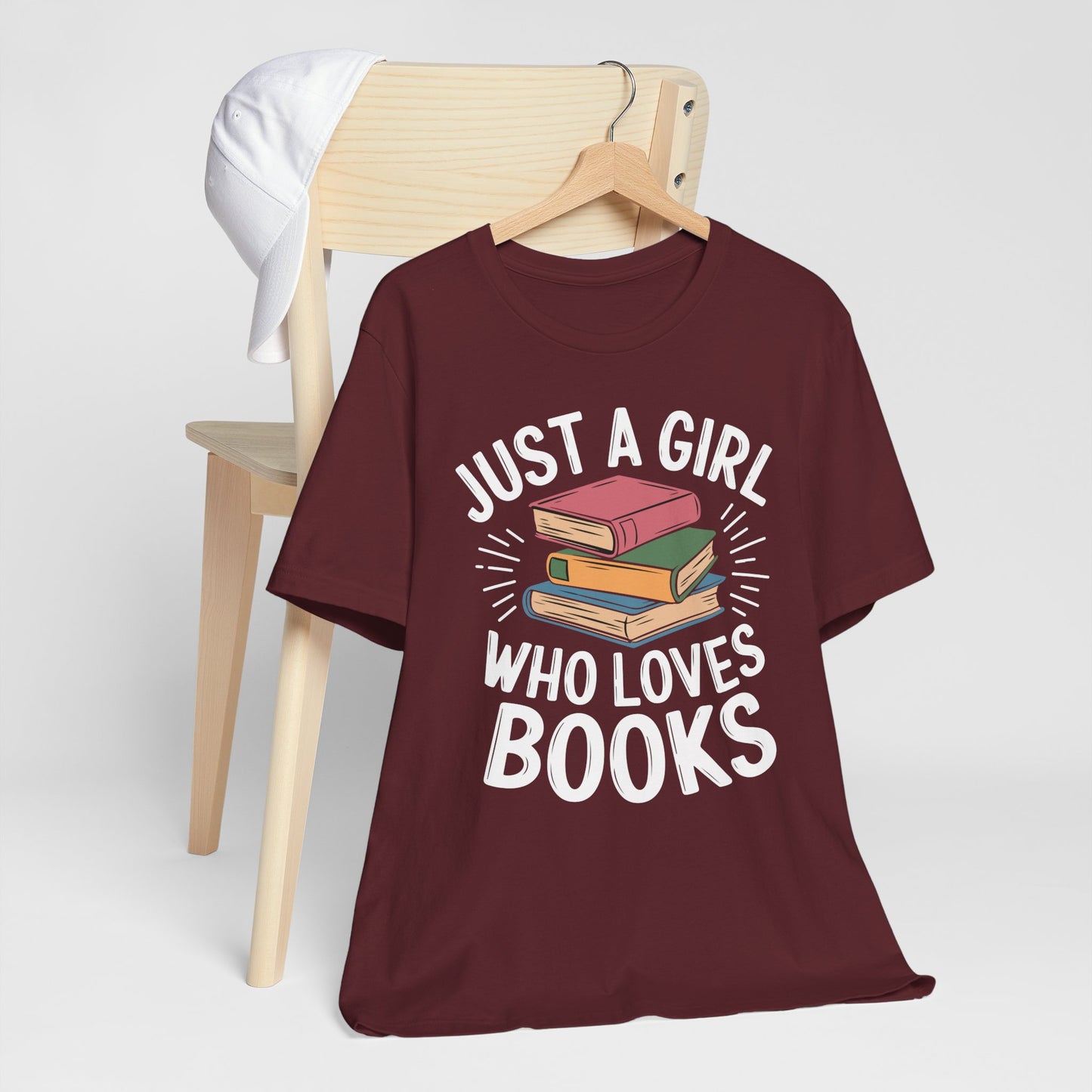 Just a Girl Who Loves Books Unisex Jersey Short Sleeve Tee - S - 3X