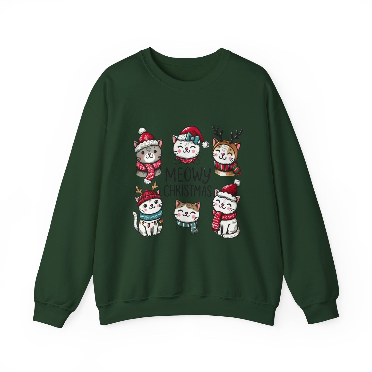 Meowy Christmas Crewneck Sweatshirt - size S - 5X