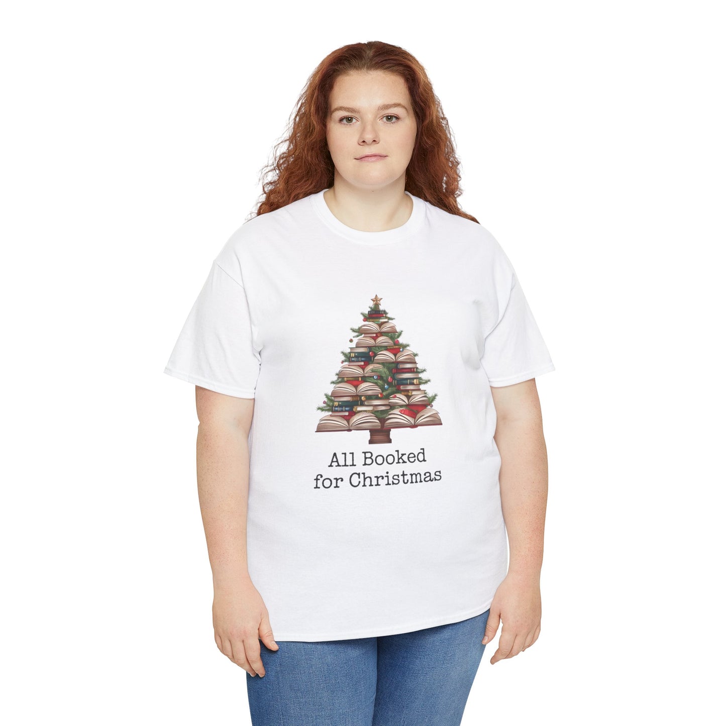 All Booked for Christmas, Book Christmas Tree T-shirt - sizes S - 5X