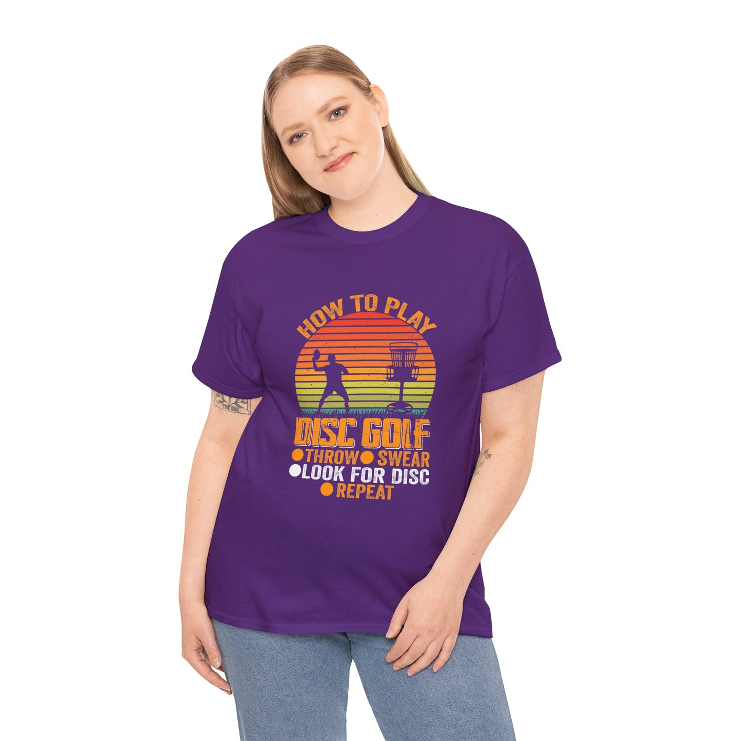 How to Play Disc Golf Unisex Heavy Cotton Tee - sizes S - 5X