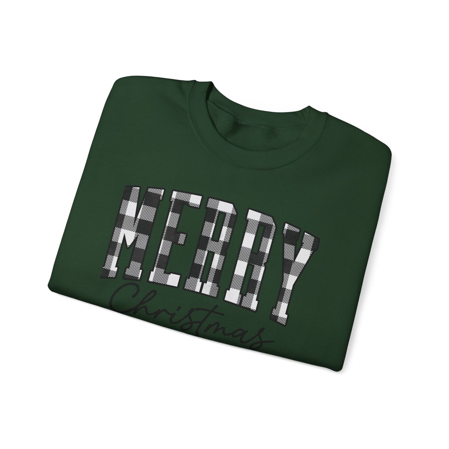 Buffalo Plaid Merry Christmas Unisex Heavy Blend™ Crewneck Sweatshirt - sizes S - 3X