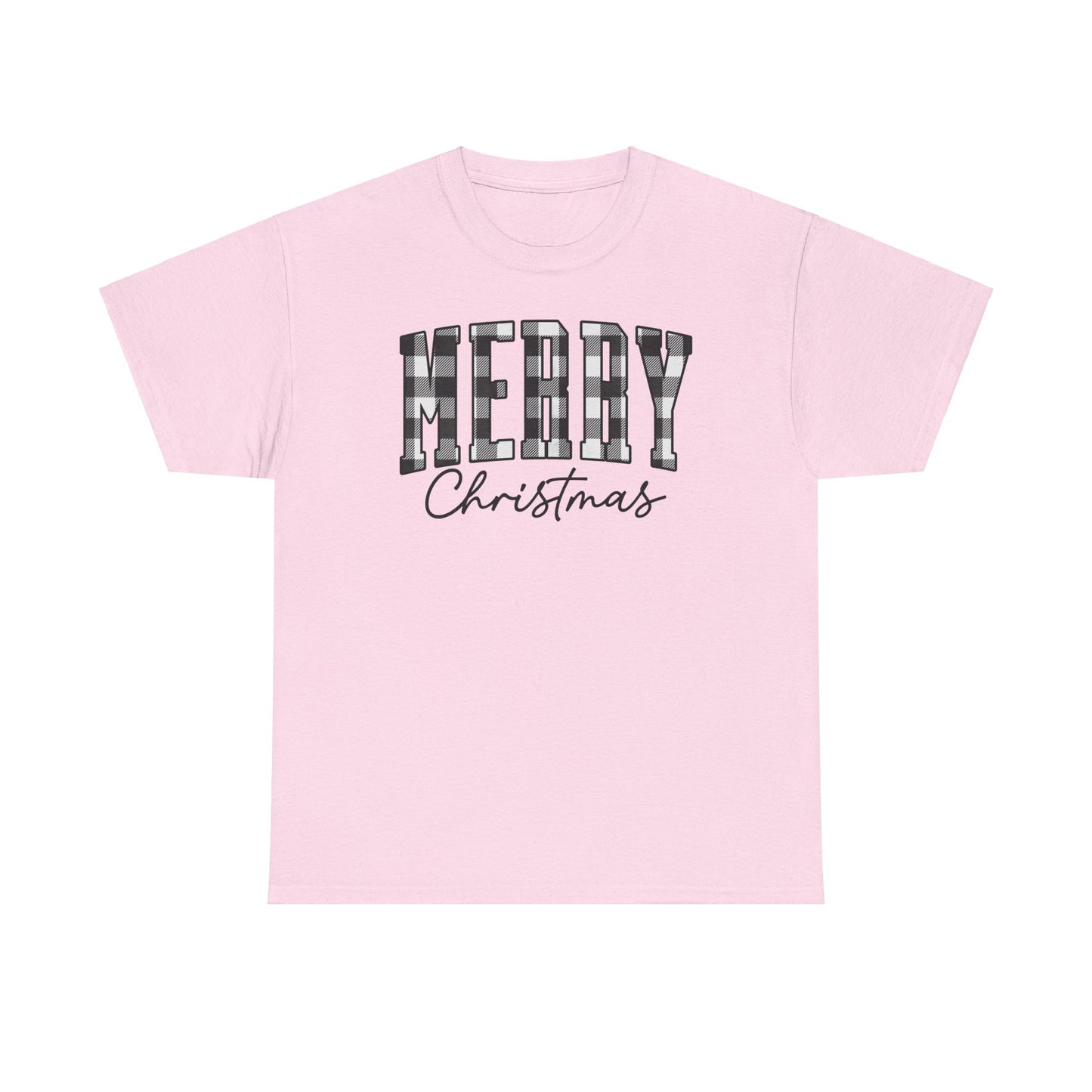 Buffalo Plaid Merry Christmas Unisex Heavy Cotton Tee - sizes S - 5X