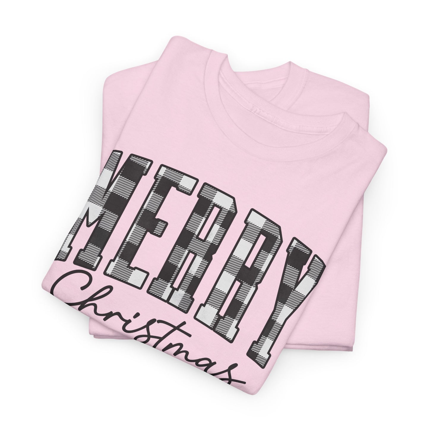 Buffalo Plaid Merry Christmas Unisex Heavy Cotton Tee - sizes S - 5X