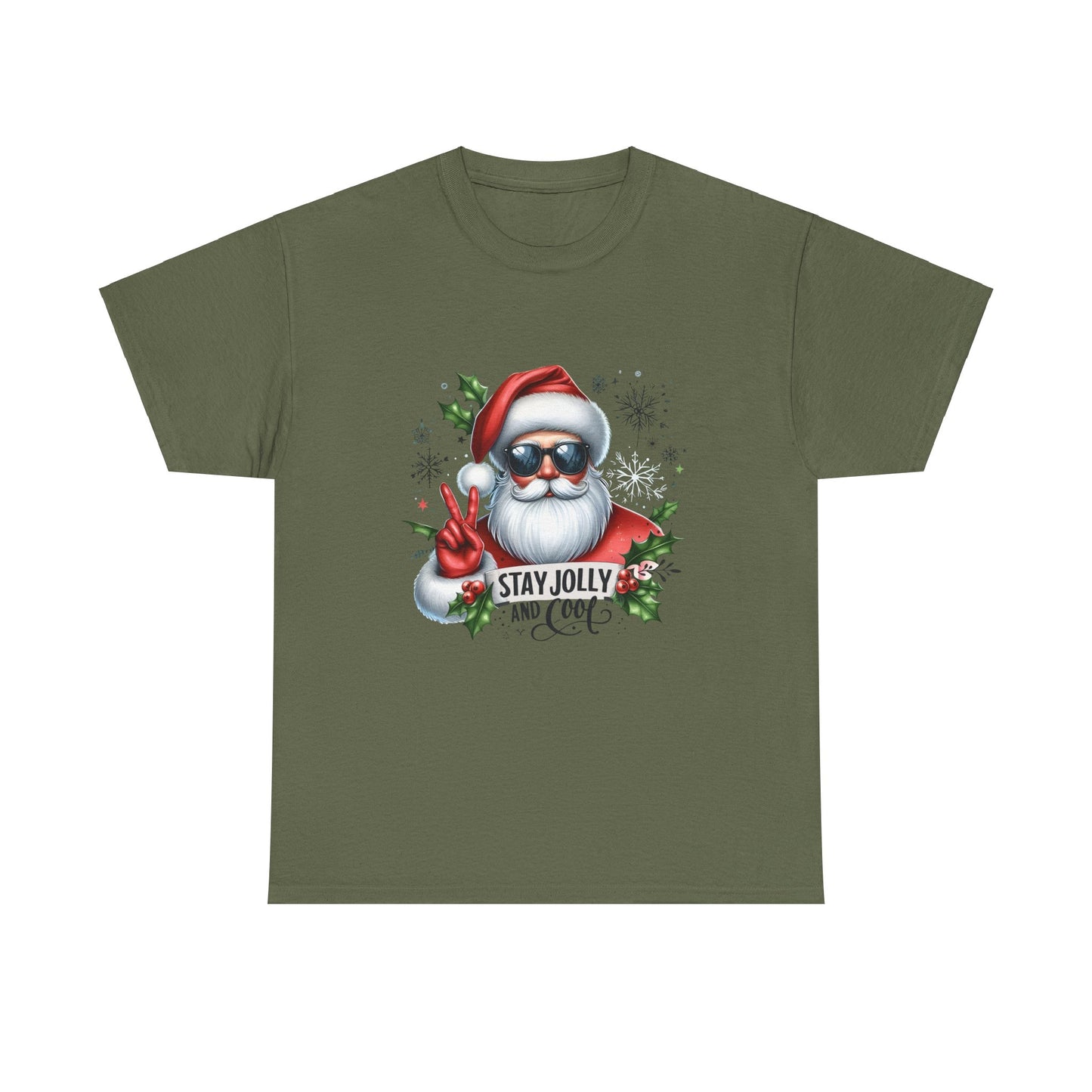 Christmas Tee - Cool Jolly Santa Design - Unisex T-Shirt