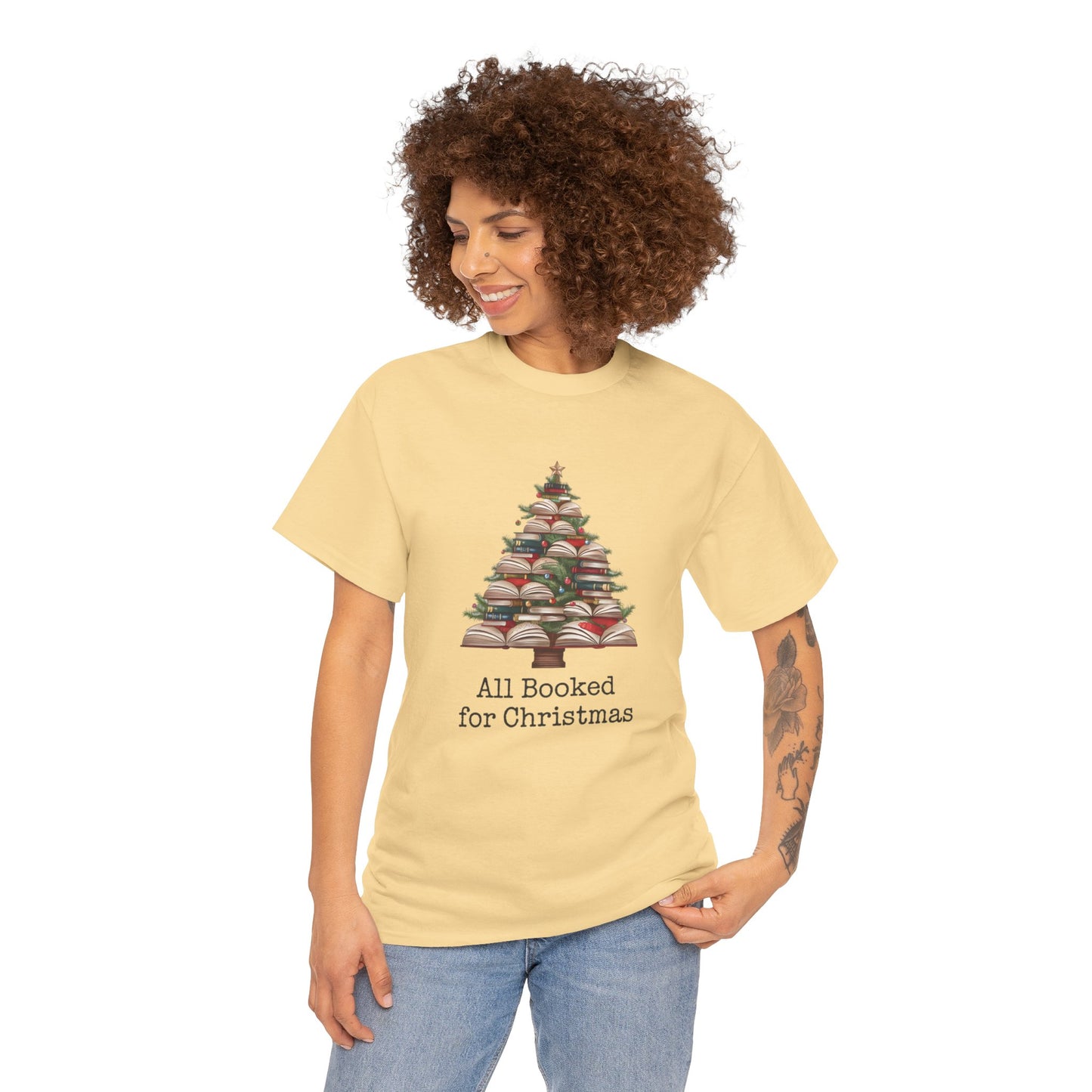 All Booked for Christmas, Book Christmas Tree T-shirt - sizes S - 5X