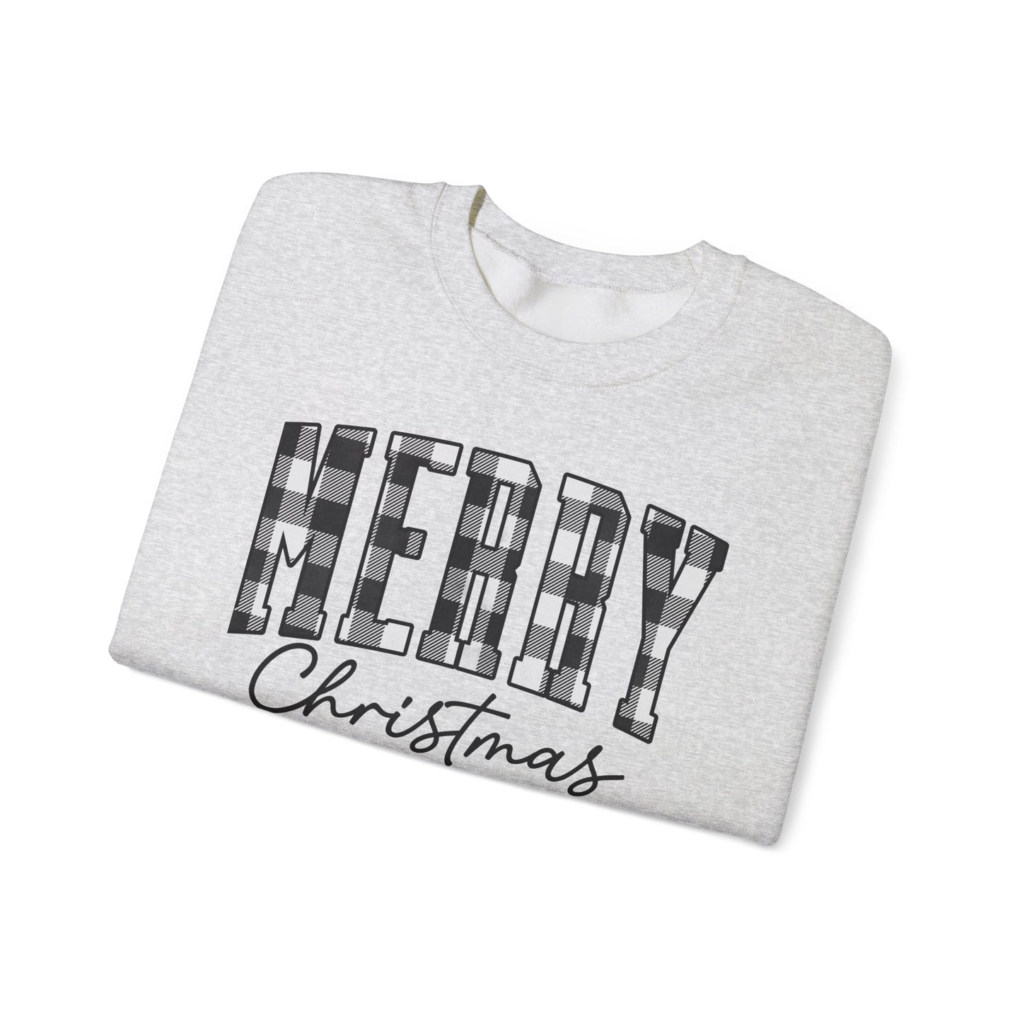 Buffalo Plaid Merry Christmas Unisex Heavy Blend™ Crewneck Sweatshirt - sizes S - 3X