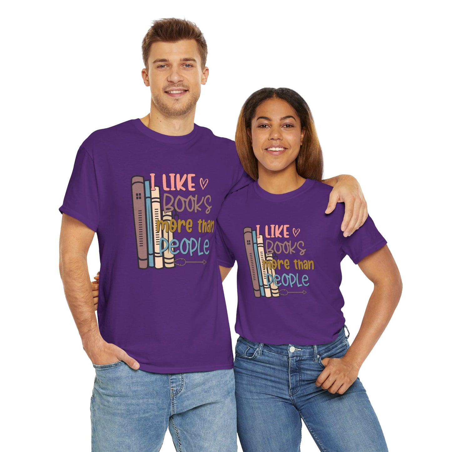 I like books more than people Unisex Heavy Cotton Tee - sizes S - 5X