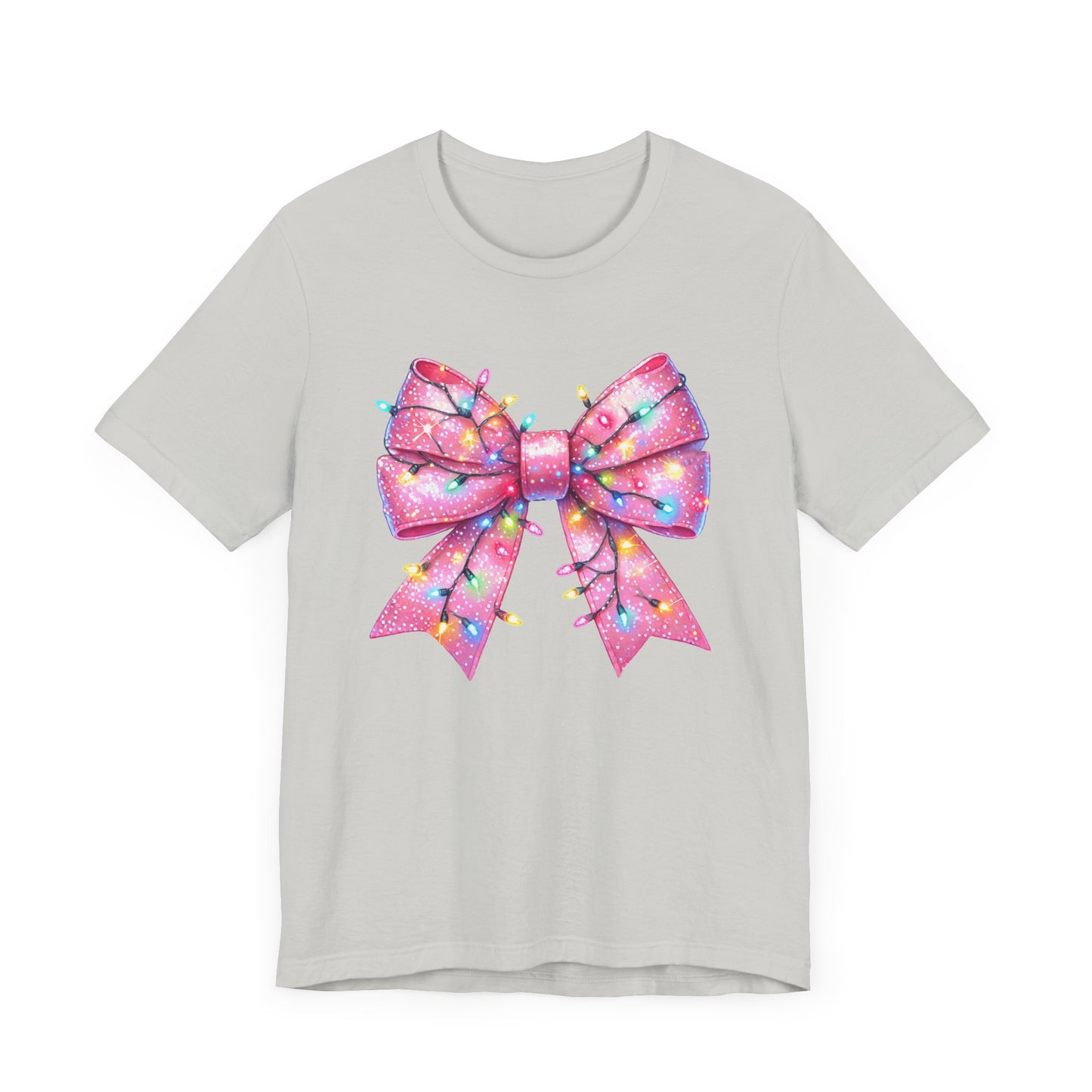 Pink Christmas Bow Unisex Jersey Short Sleeve Tee - sizes S - 3X