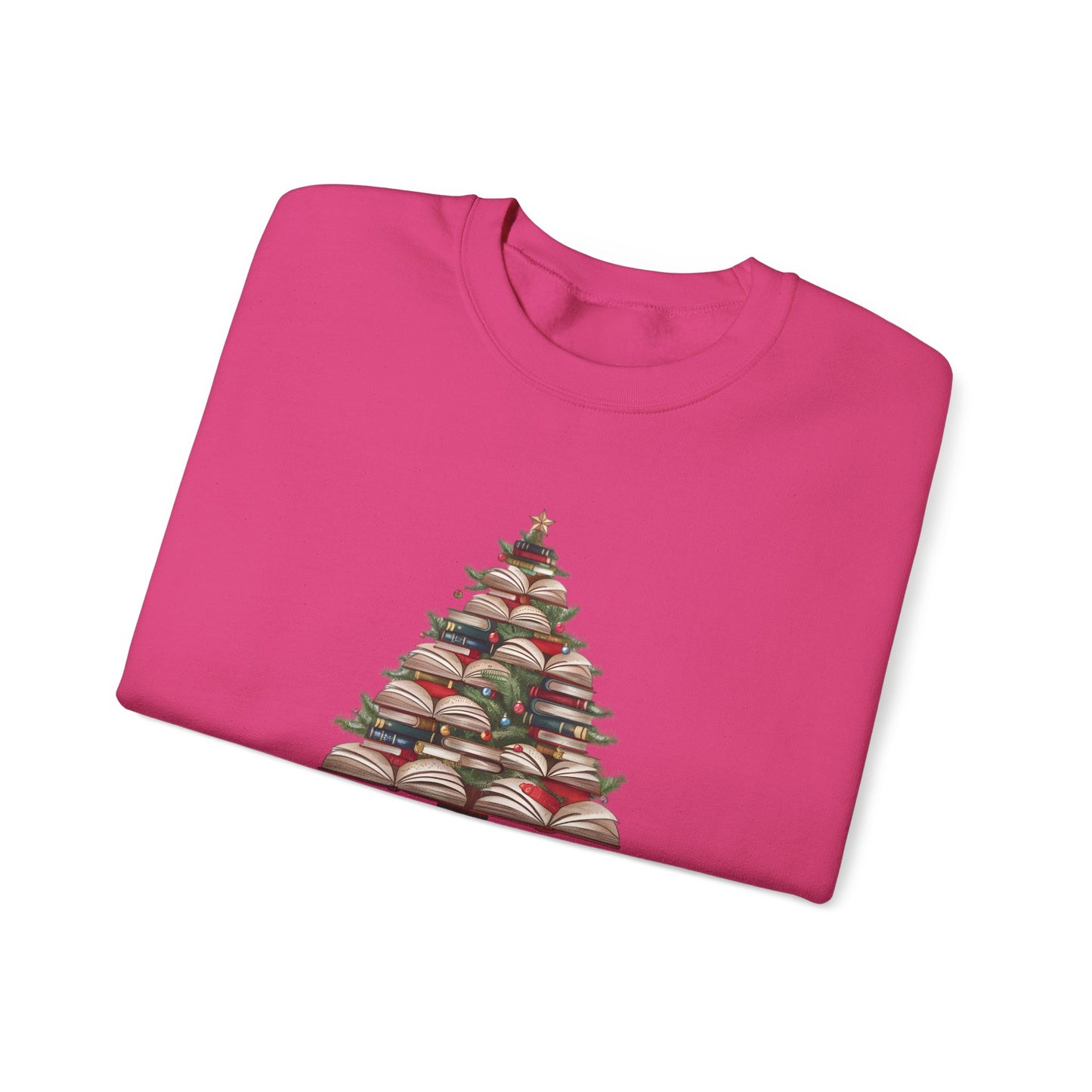 All Booked for Christmas, Book Christmas tree, Unisex Heavy Blend Crewneck Sweatshirt - sizes S - 3X