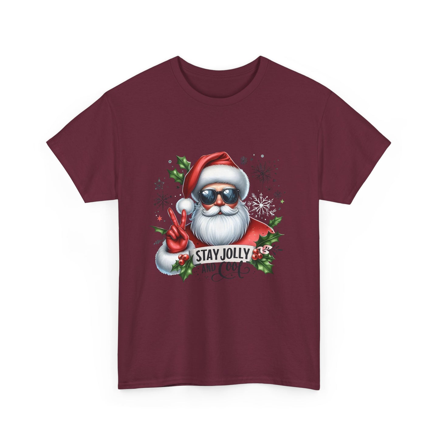 Christmas Tee - Cool Jolly Santa Design - Unisex T-Shirt