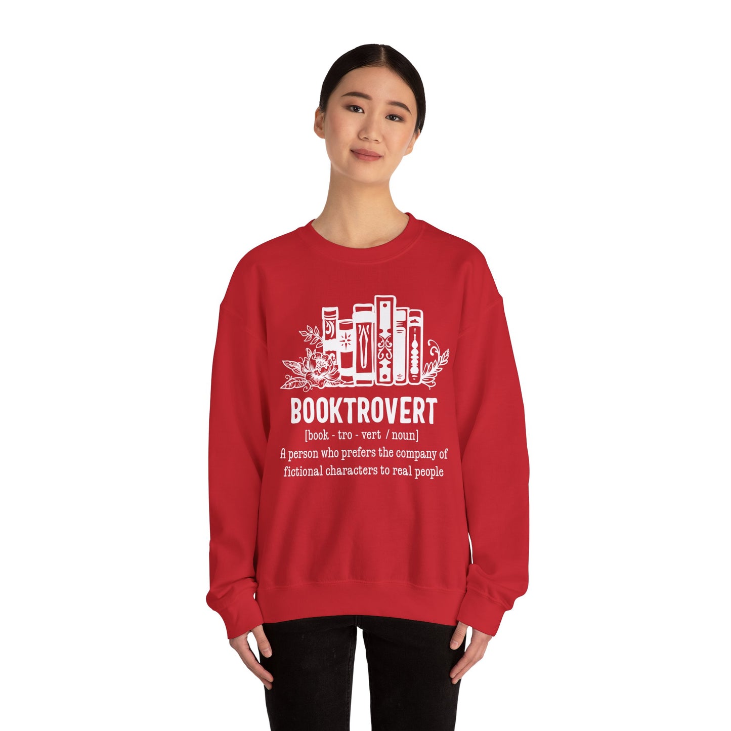 Booktrovert Unisex Heavy Blend Crewneck Sweatshirt - Cozy and Warm Book Lover Gift