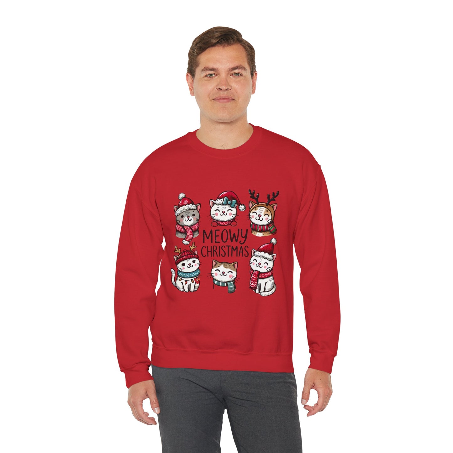 Meowy Christmas Crewneck Sweatshirt - size S - 5X