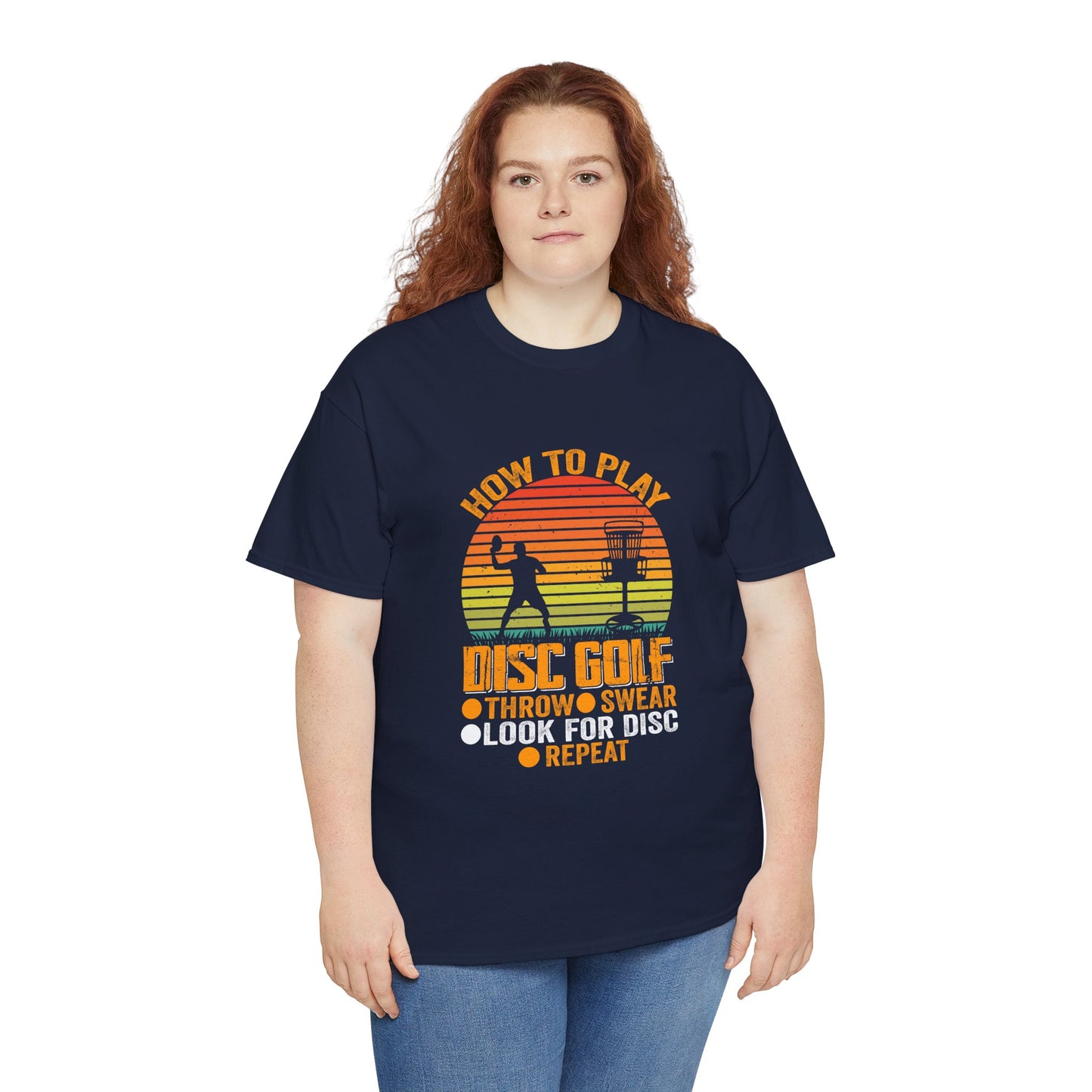 How to Play Disc Golf Unisex Heavy Cotton Tee - sizes S - 5X