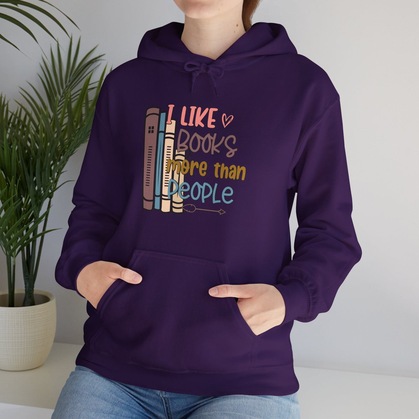 I like books more than people Unisex Heavy Blend™ Hooded Sweatshirt - sizes S - 3X