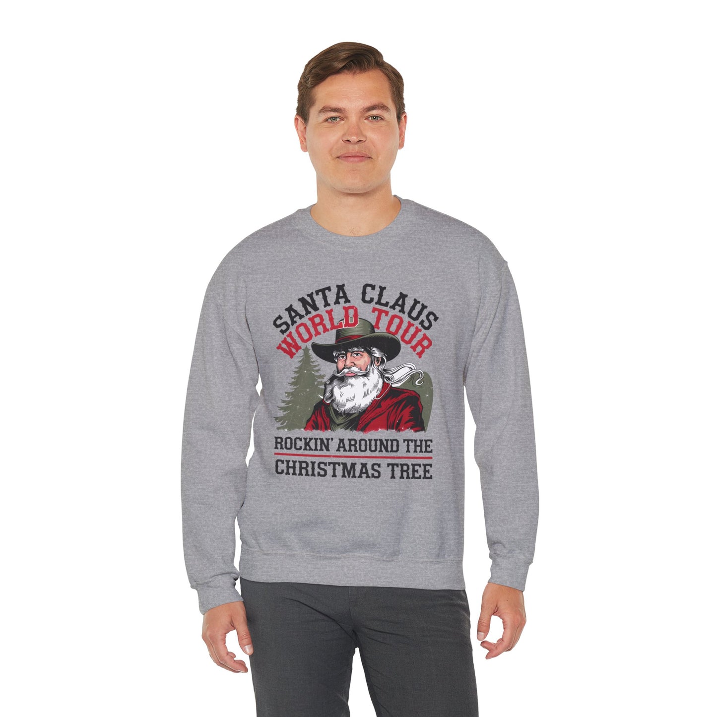 Santa Claus World Tour - Unisex Heavy Blend™ Crewneck Sweatshirt - sizes S - 5X - Rocking around the Christmas Tree