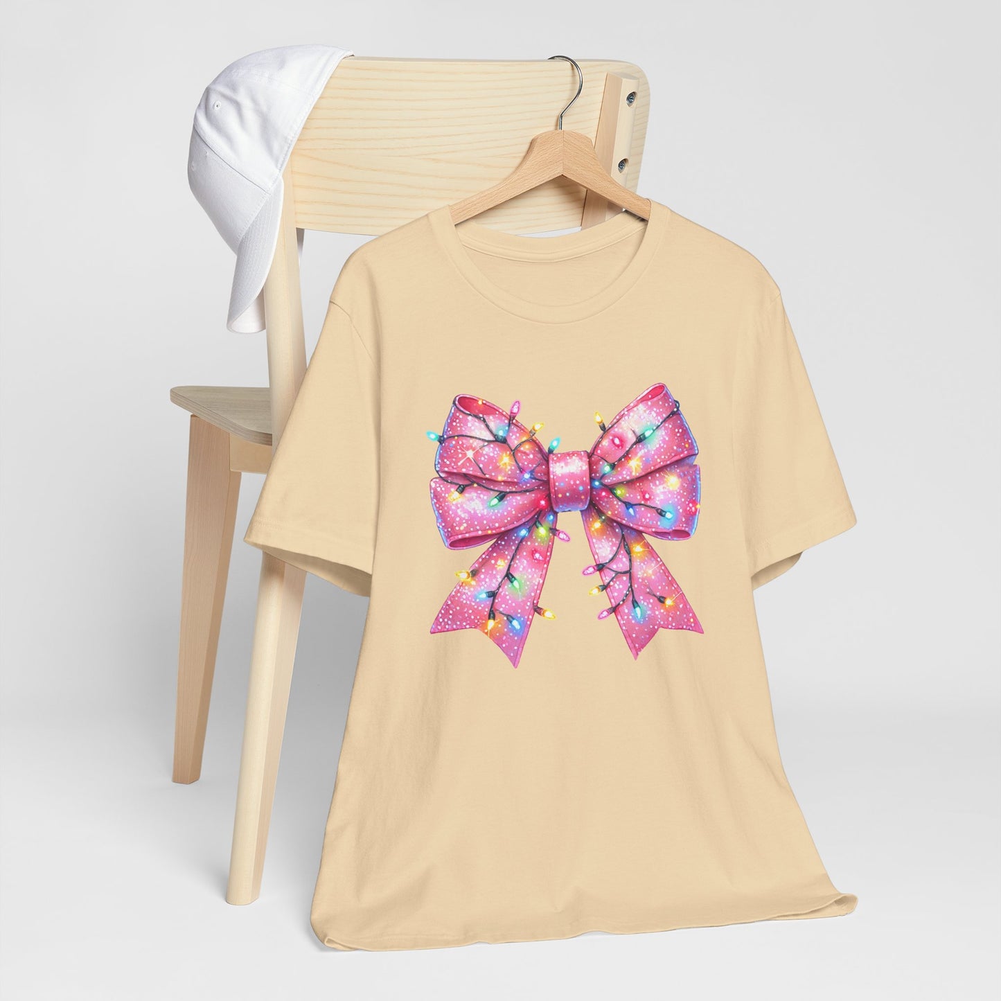 Pink Christmas Bow Unisex Jersey Short Sleeve Tee - sizes S - 3X