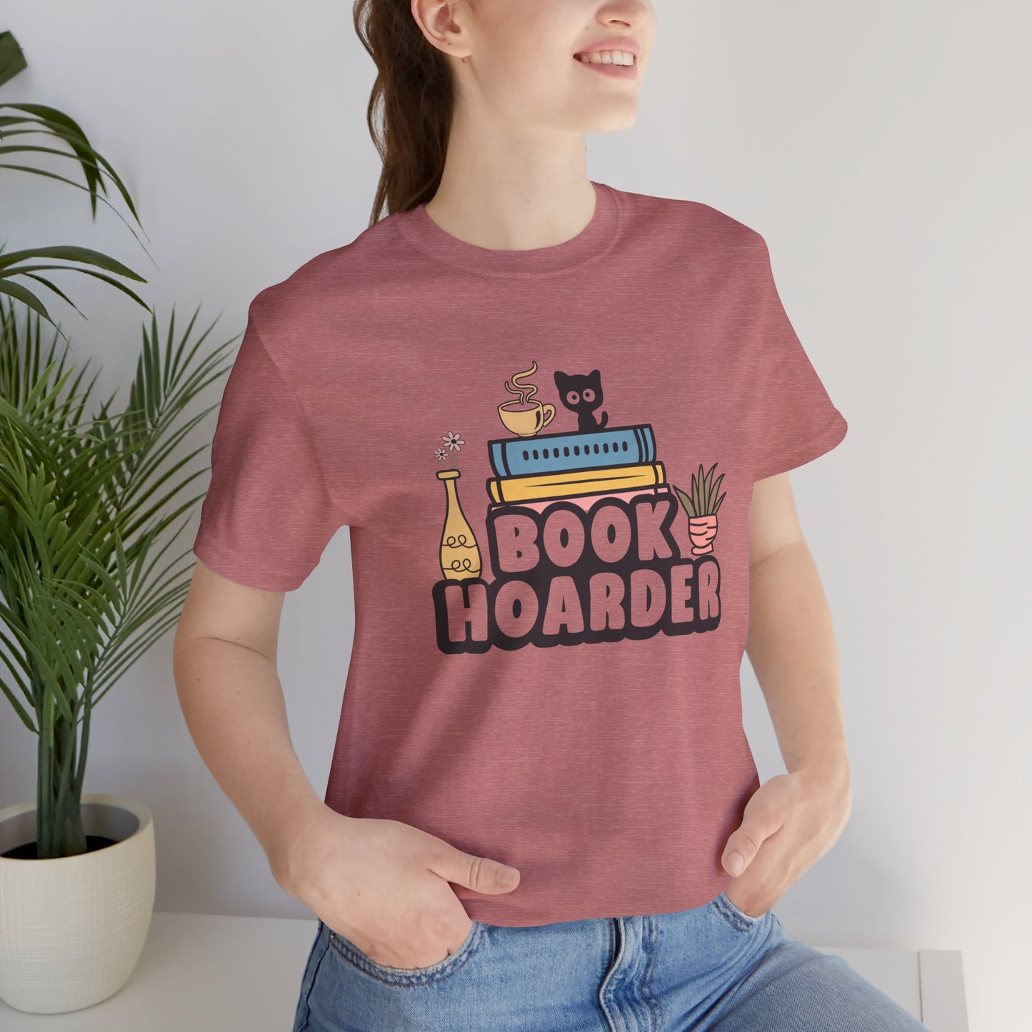 Book Hoarder Unisex Tee - Cat Lover Book Lover Funny Gift - sizes S - 3X