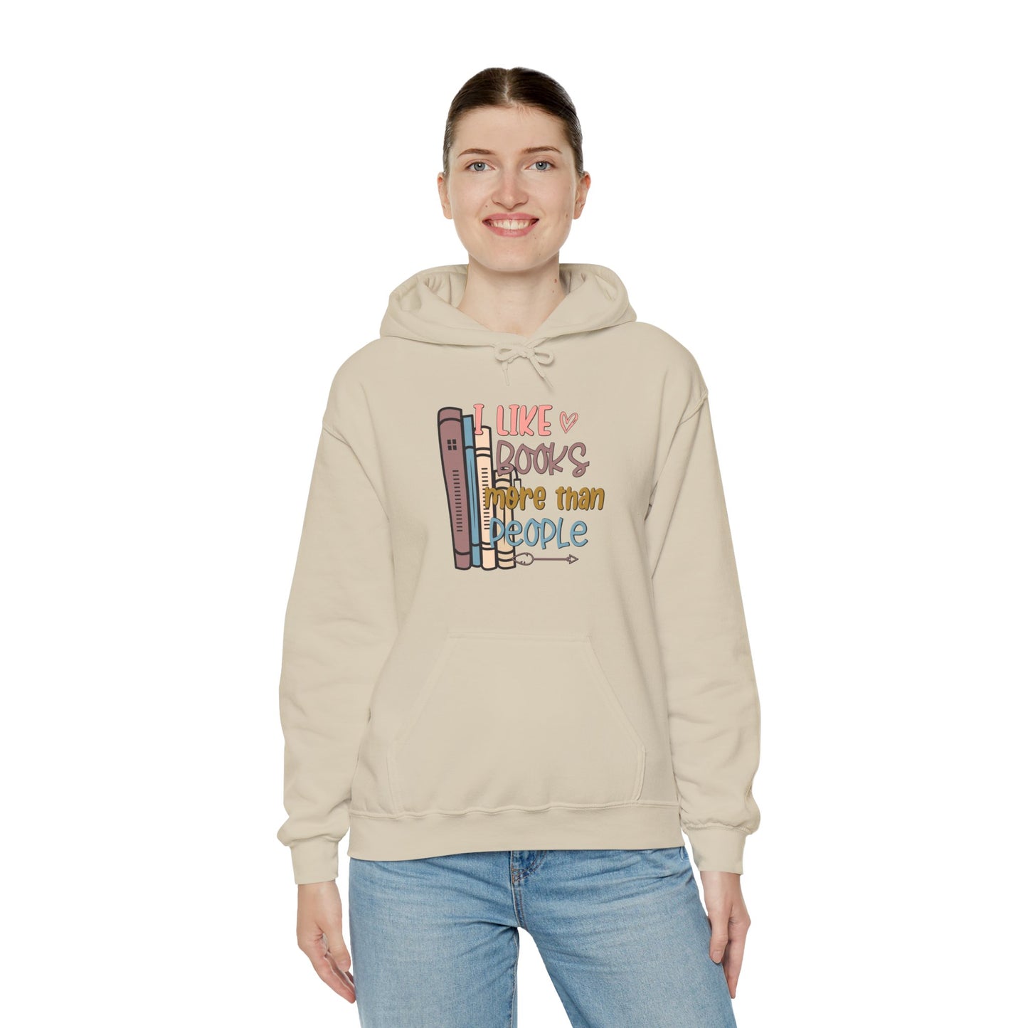 I like books more than people Unisex Heavy Blend™ Hooded Sweatshirt - sizes S - 3X