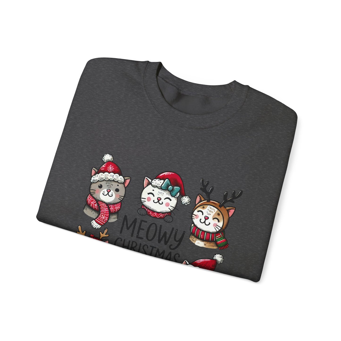 Meowy Christmas Crewneck Sweatshirt - size S - 5X