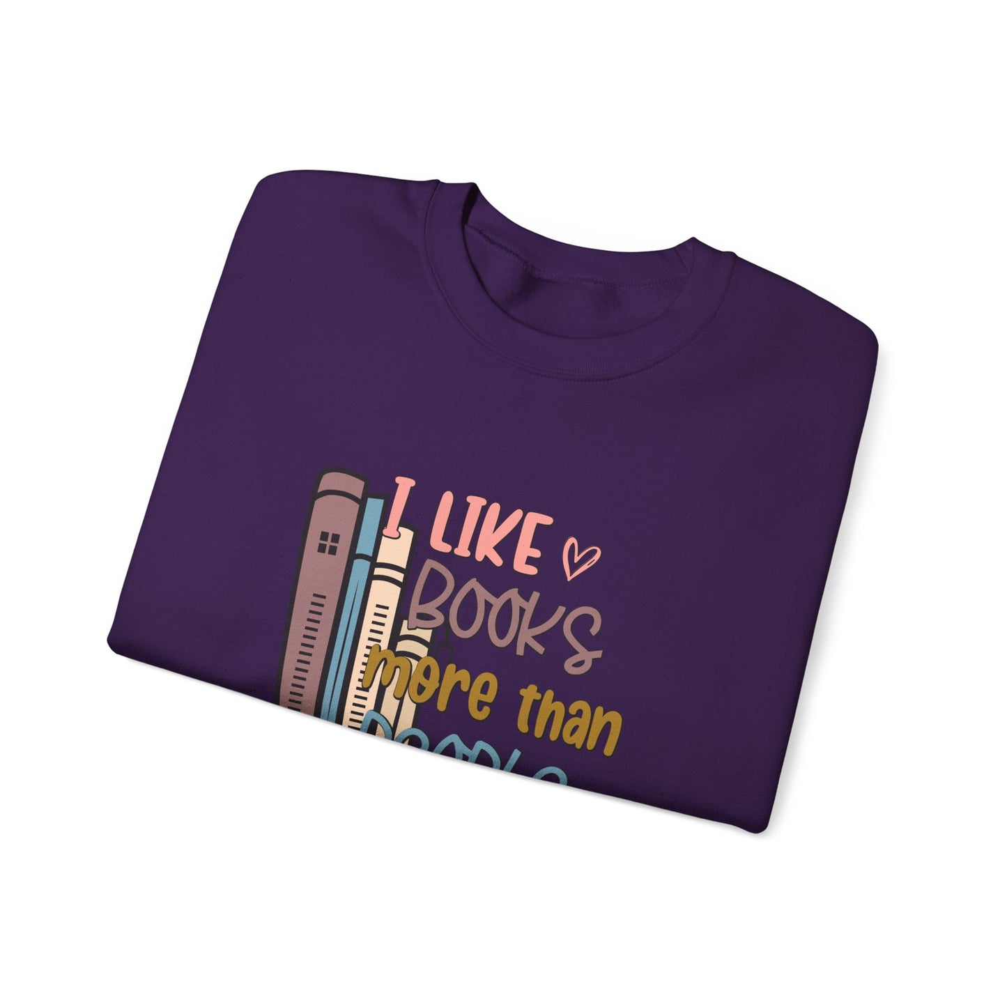 I like books more than people Unisex Heavy Blend™ Crewneck Sweatshirt - sizes S - 3X