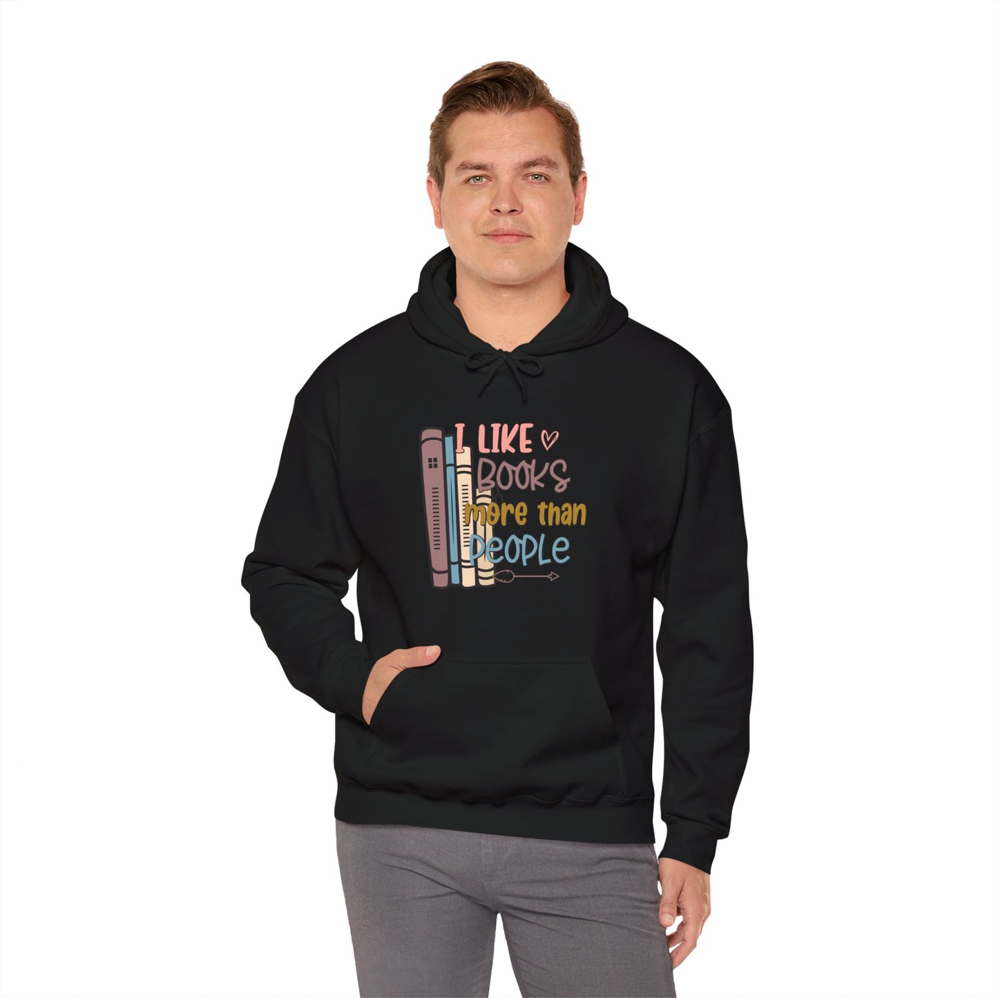 I like books more than people Unisex Heavy Blend™ Hooded Sweatshirt - sizes S - 3X