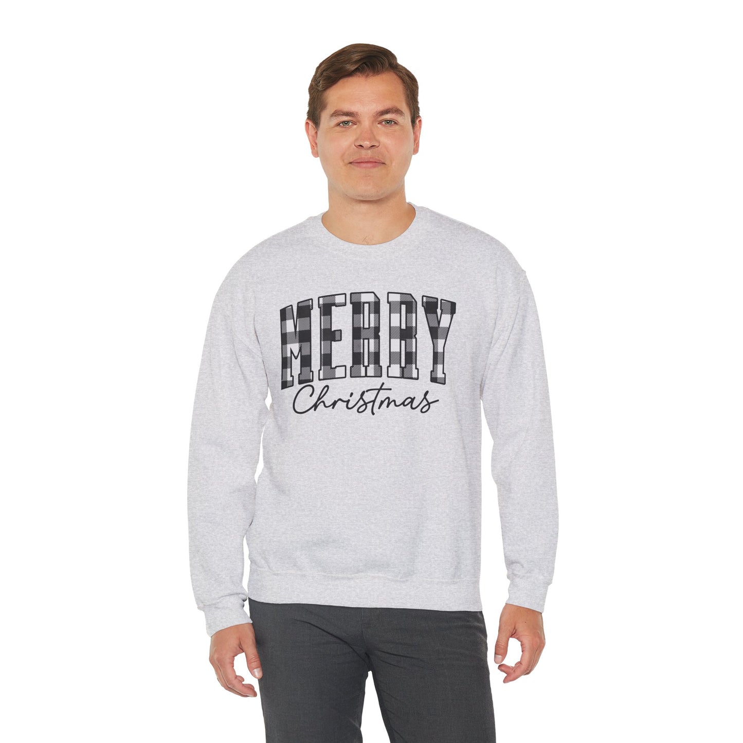 Buffalo Plaid Merry Christmas Unisex Heavy Blend™ Crewneck Sweatshirt - sizes S - 3X