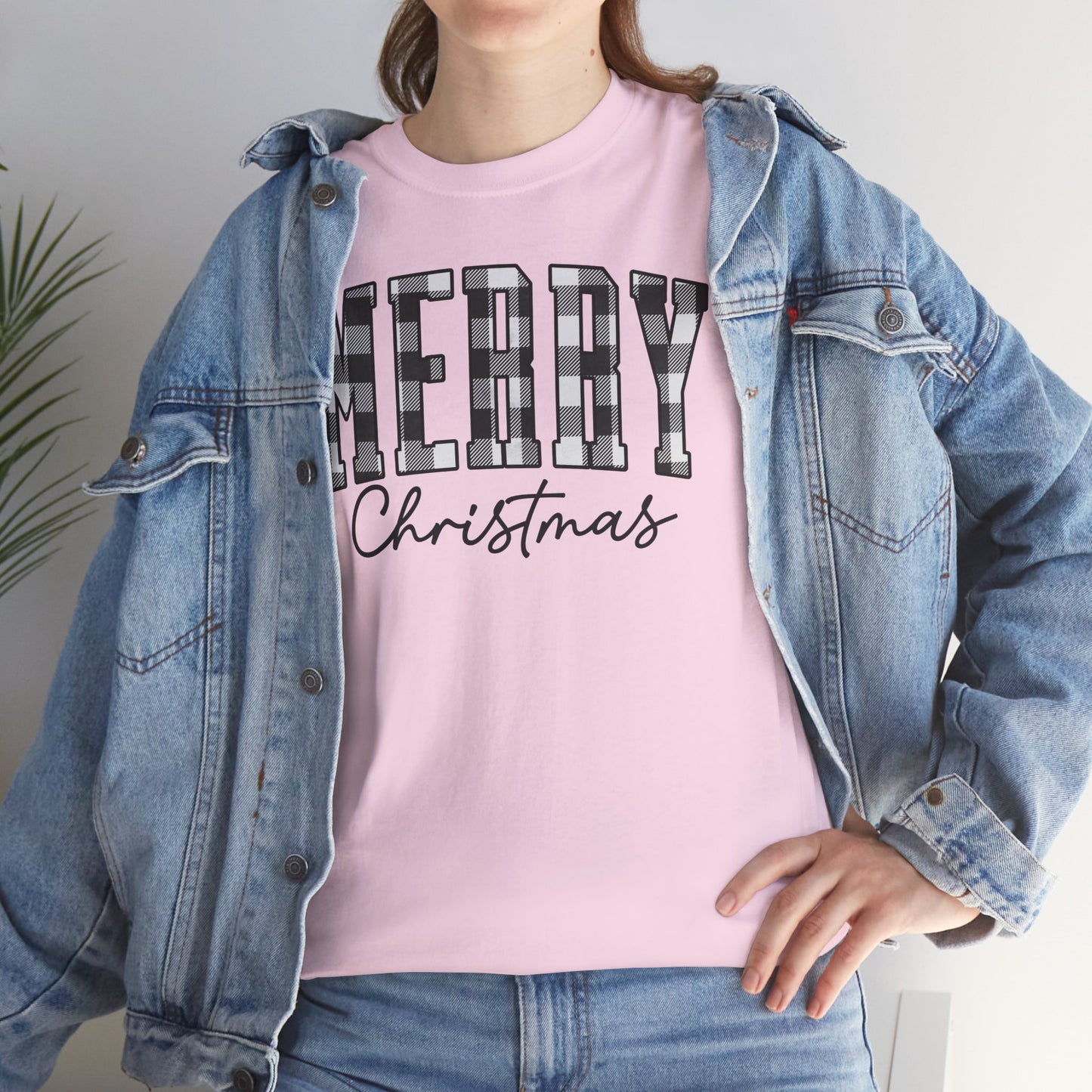 Buffalo Plaid Merry Christmas Unisex Heavy Cotton Tee - sizes S - 5X