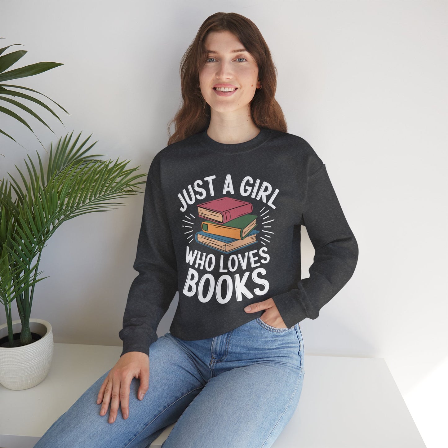 Just a Girl Who Loves Unisex Heavy Blend™ Crewneck Sweatshirt - S - 5X