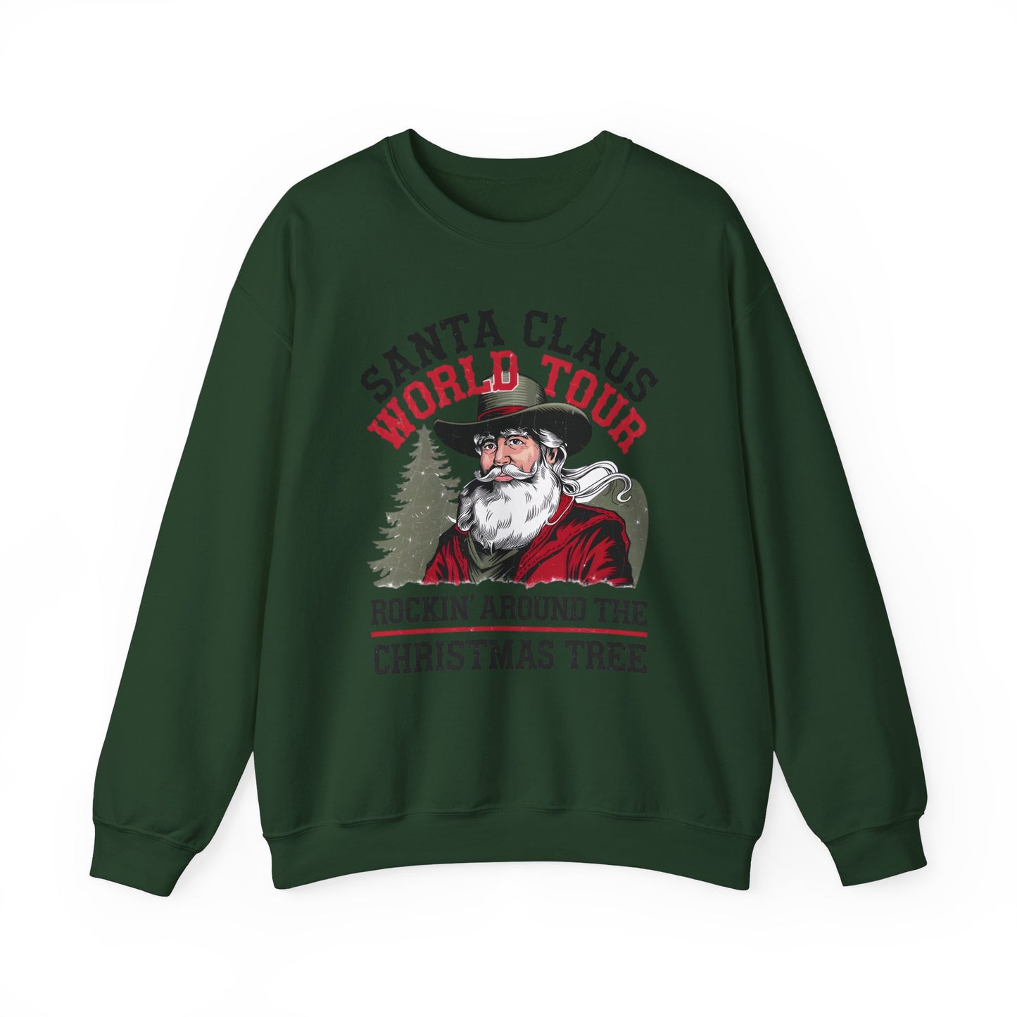 Santa Claus World Tour - Unisex Heavy Blend™ Crewneck Sweatshirt - sizes S - 5X - Rocking around the Christmas Tree