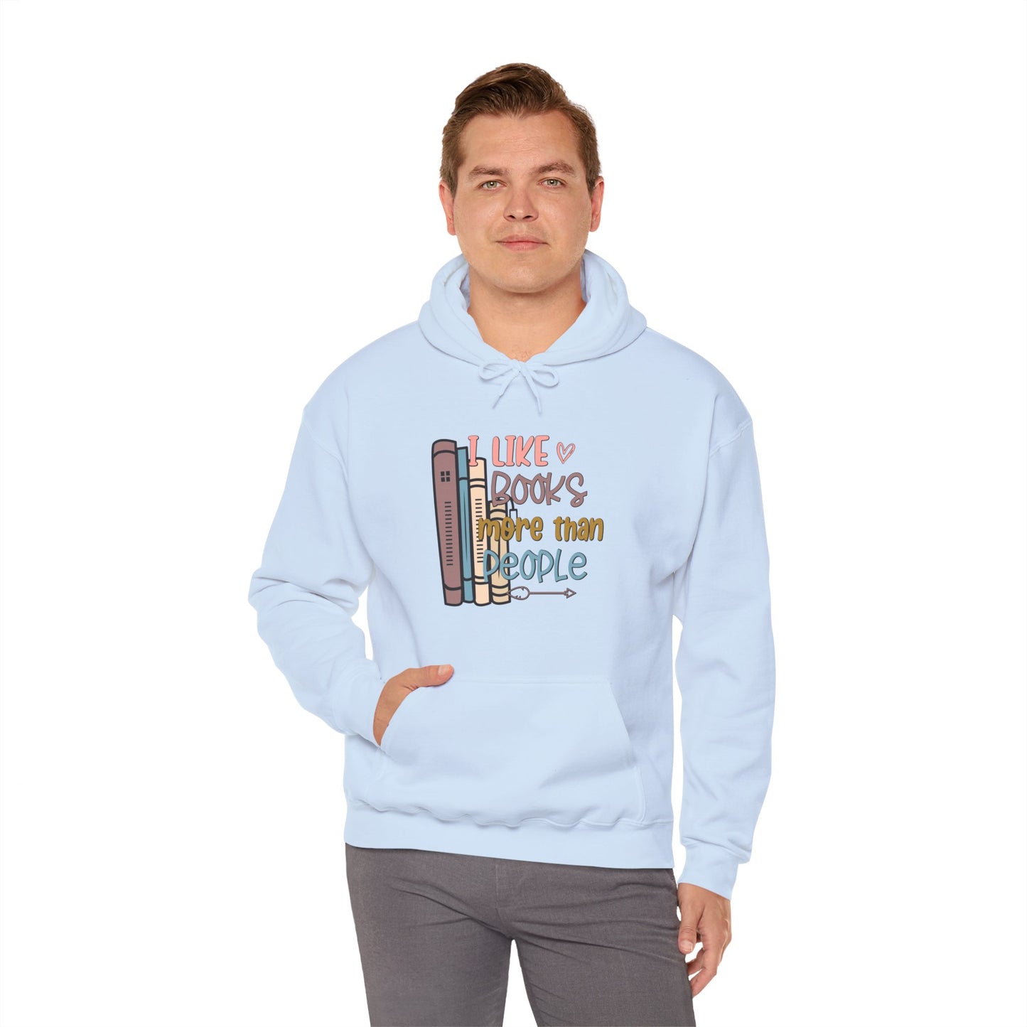 I like books more than people Unisex Heavy Blend™ Hooded Sweatshirt - sizes S - 3X