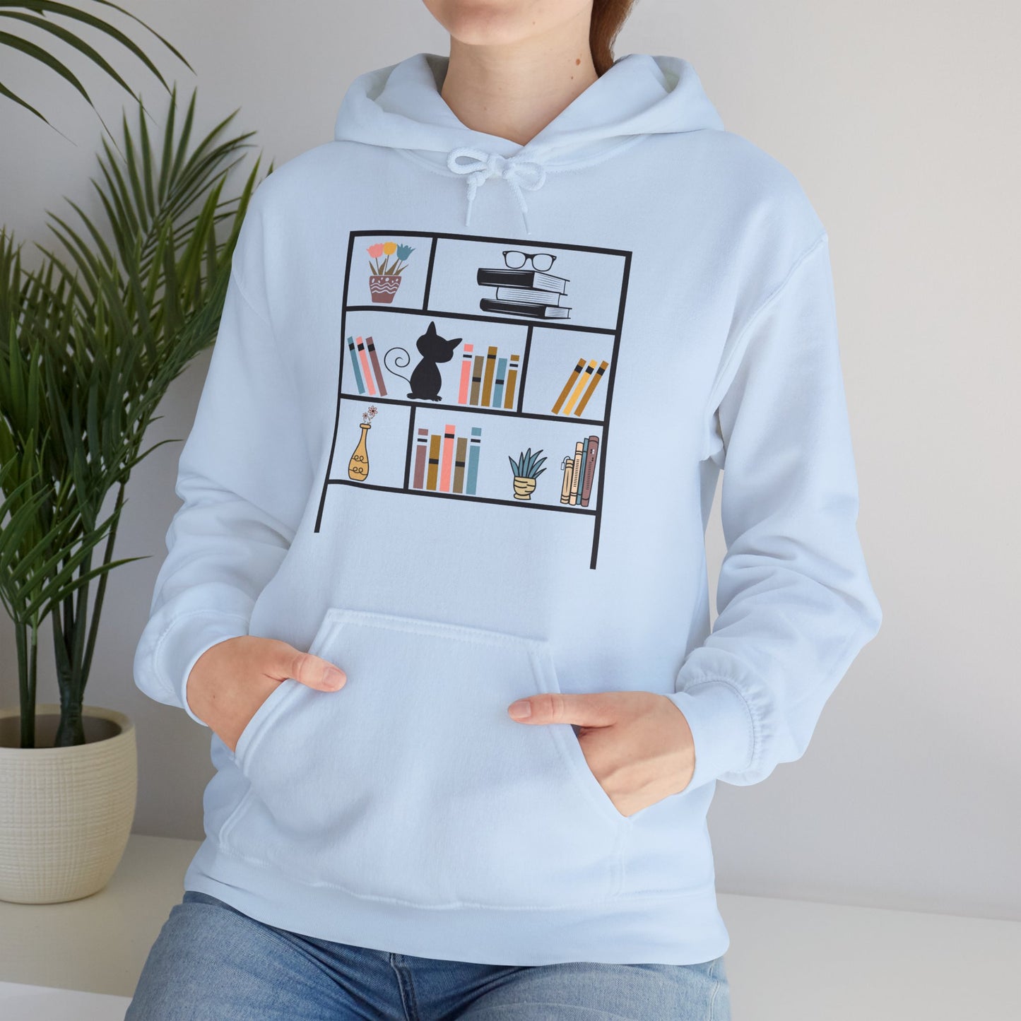 Unisex Heavy Blend™ Hooded Sweatshirt - bookshelf for cat - sizes S - 3X