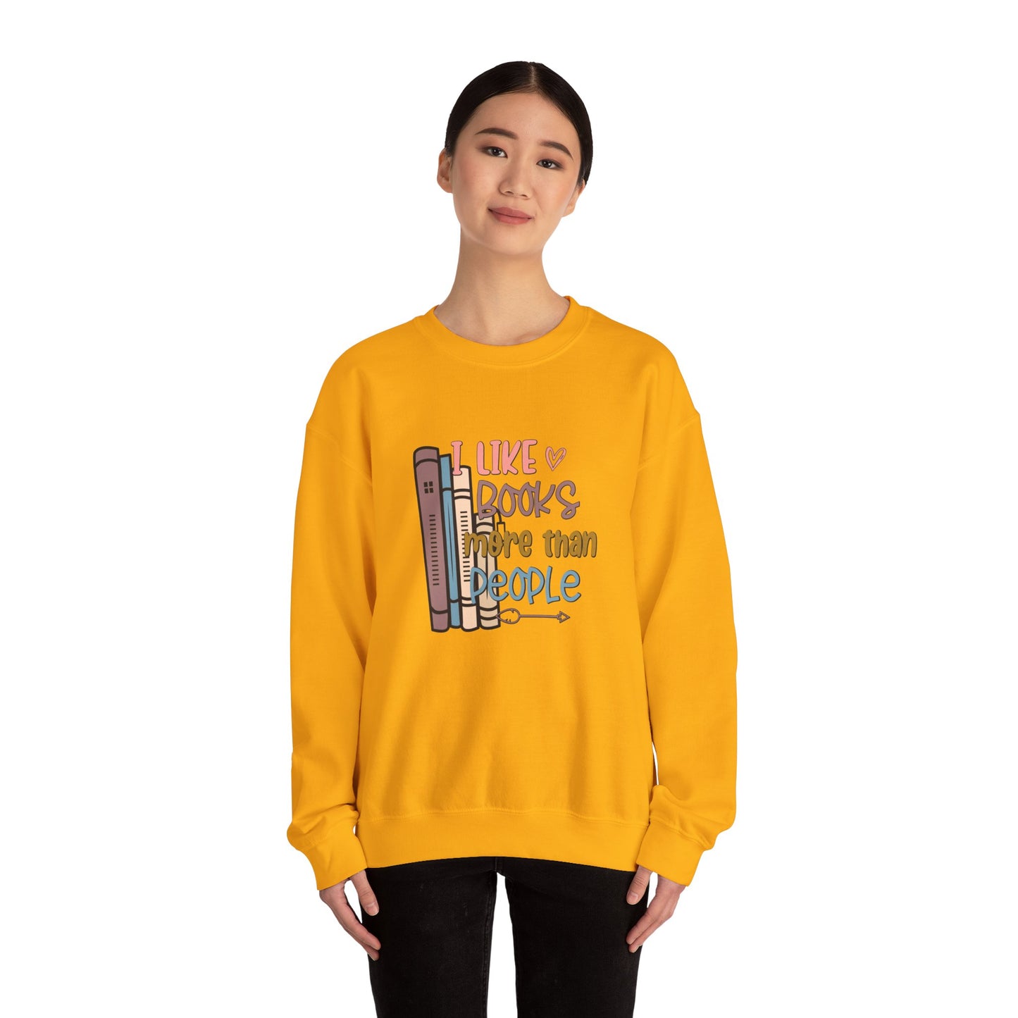 I like books more than people Unisex Heavy Blend™ Crewneck Sweatshirt - sizes S - 3X