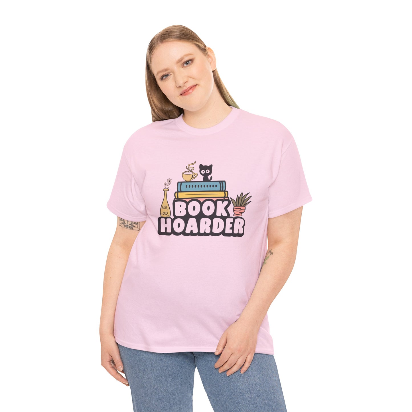 Book Hoarder Unisex Tee - Funny Cat Lover Book Lover Gift - sizes S - 5X