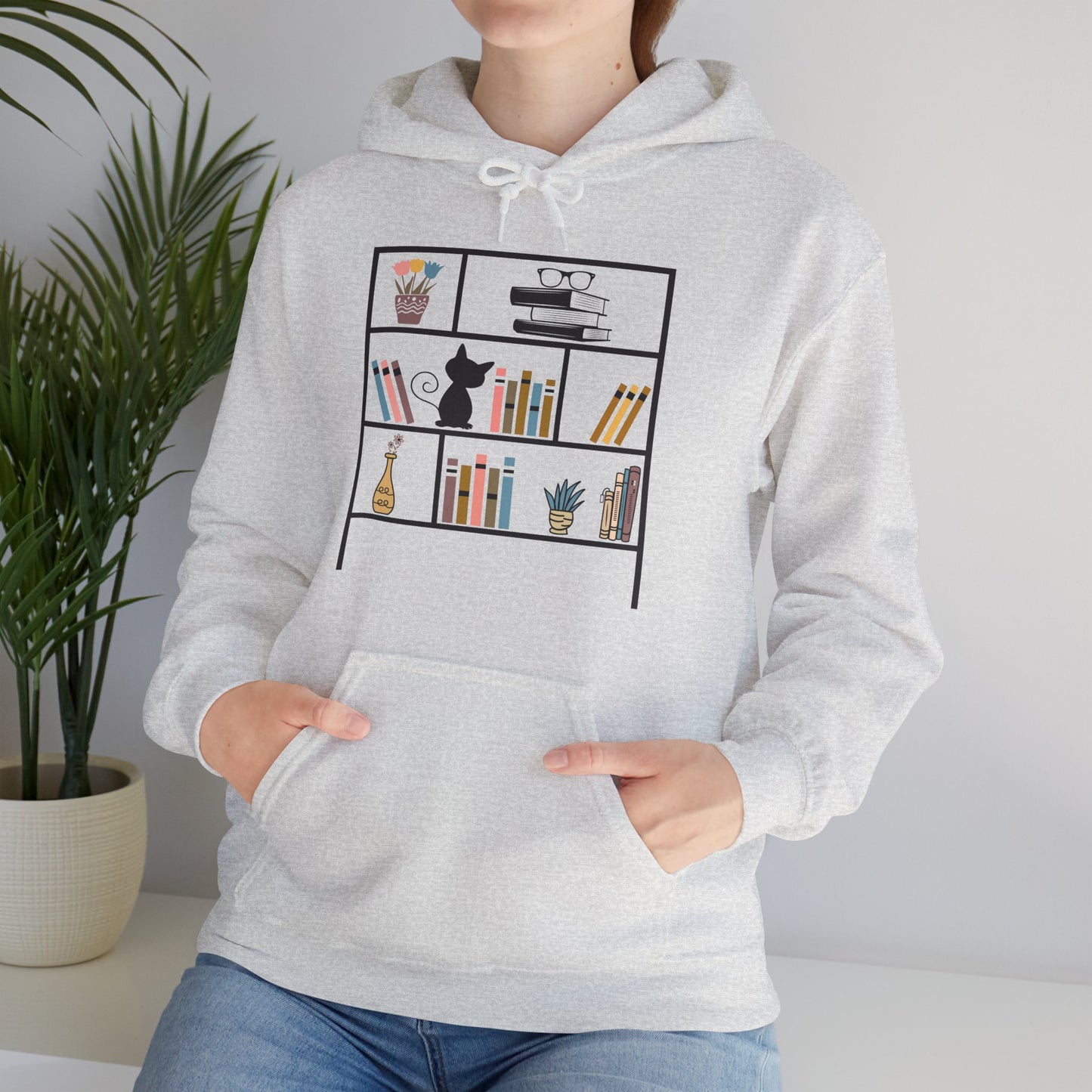 Unisex Heavy Blend™ Hooded Sweatshirt - bookshelf for cat - sizes S - 3X