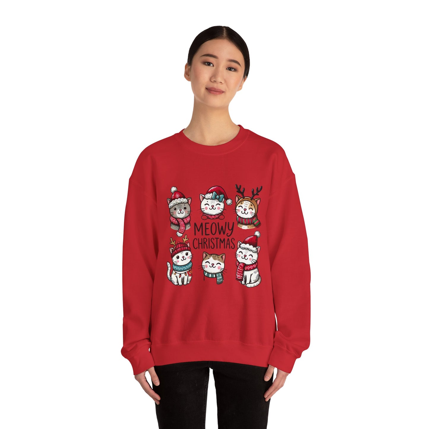 Meowy Christmas Crewneck Sweatshirt - size S - 5X