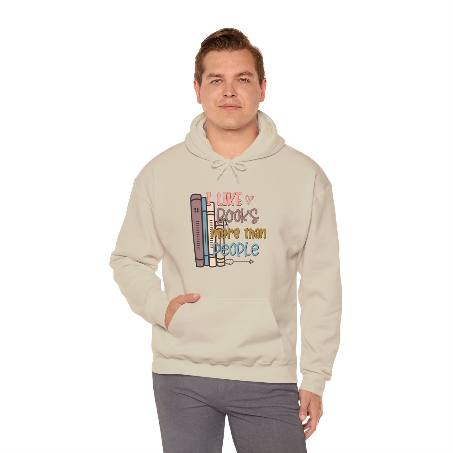 I like books more than people Unisex Heavy Blend™ Hooded Sweatshirt - sizes S - 3X