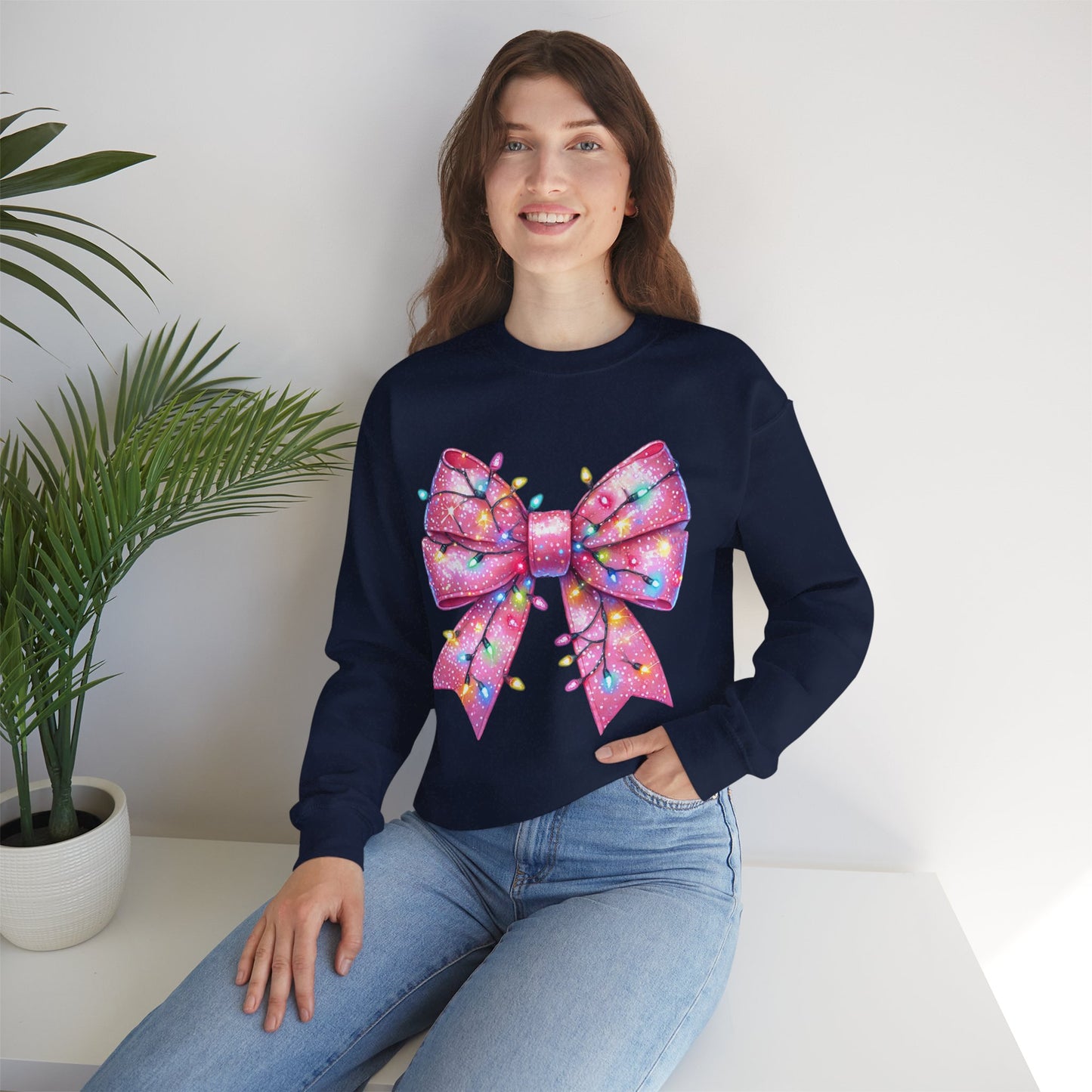 Christmas Bow Unisex Heavy Blend Crewneck Sweatshirt - sizes S - 5X