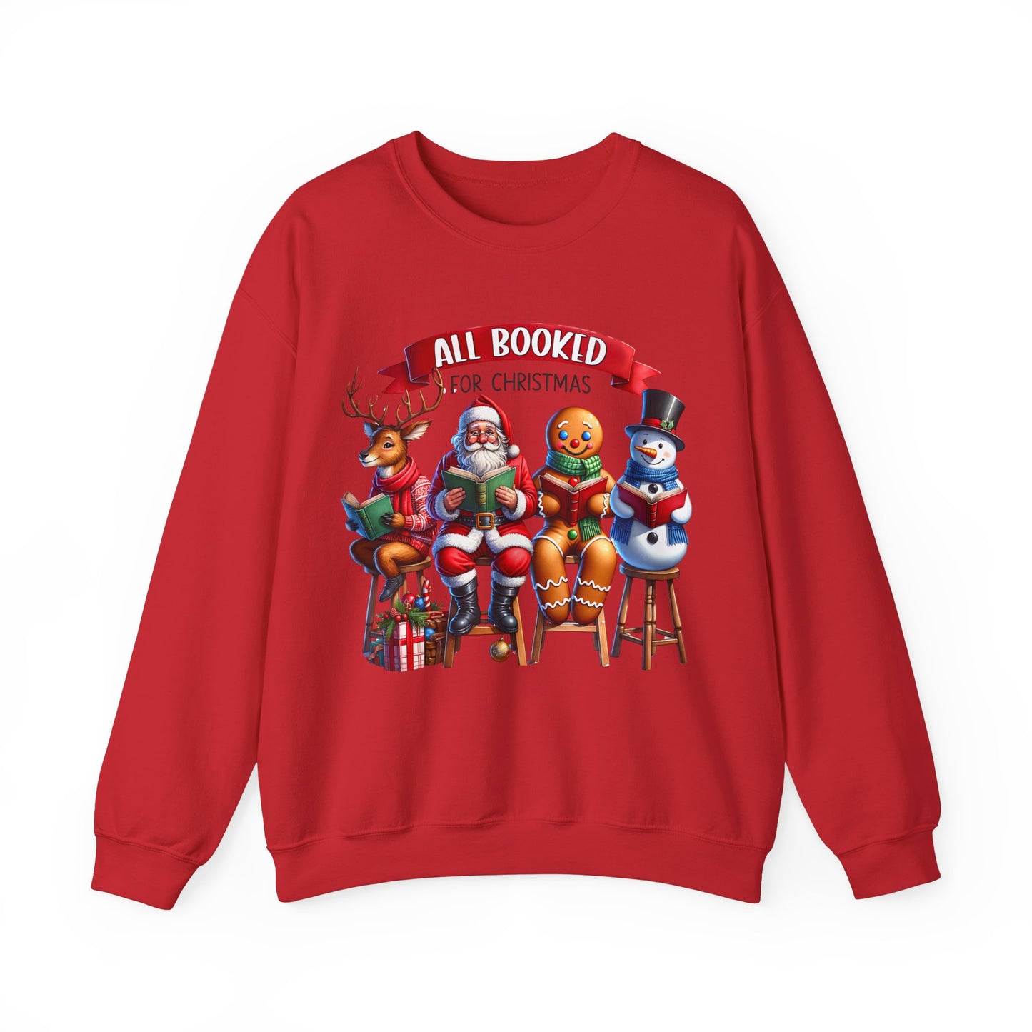 Christmas Bookworm Sweatshirt - Unisex Heavy Blend Crewneck Sweatshirt