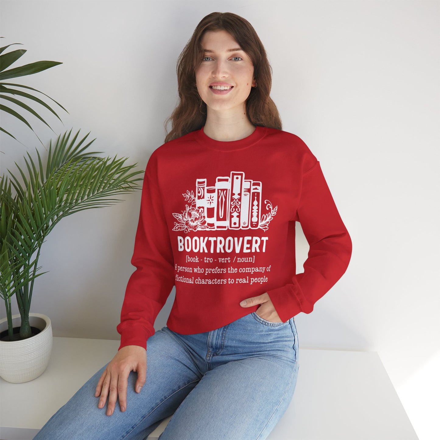 Booktrovert Unisex Heavy Blend Crewneck Sweatshirt - Cozy and Warm Book Lover Gift